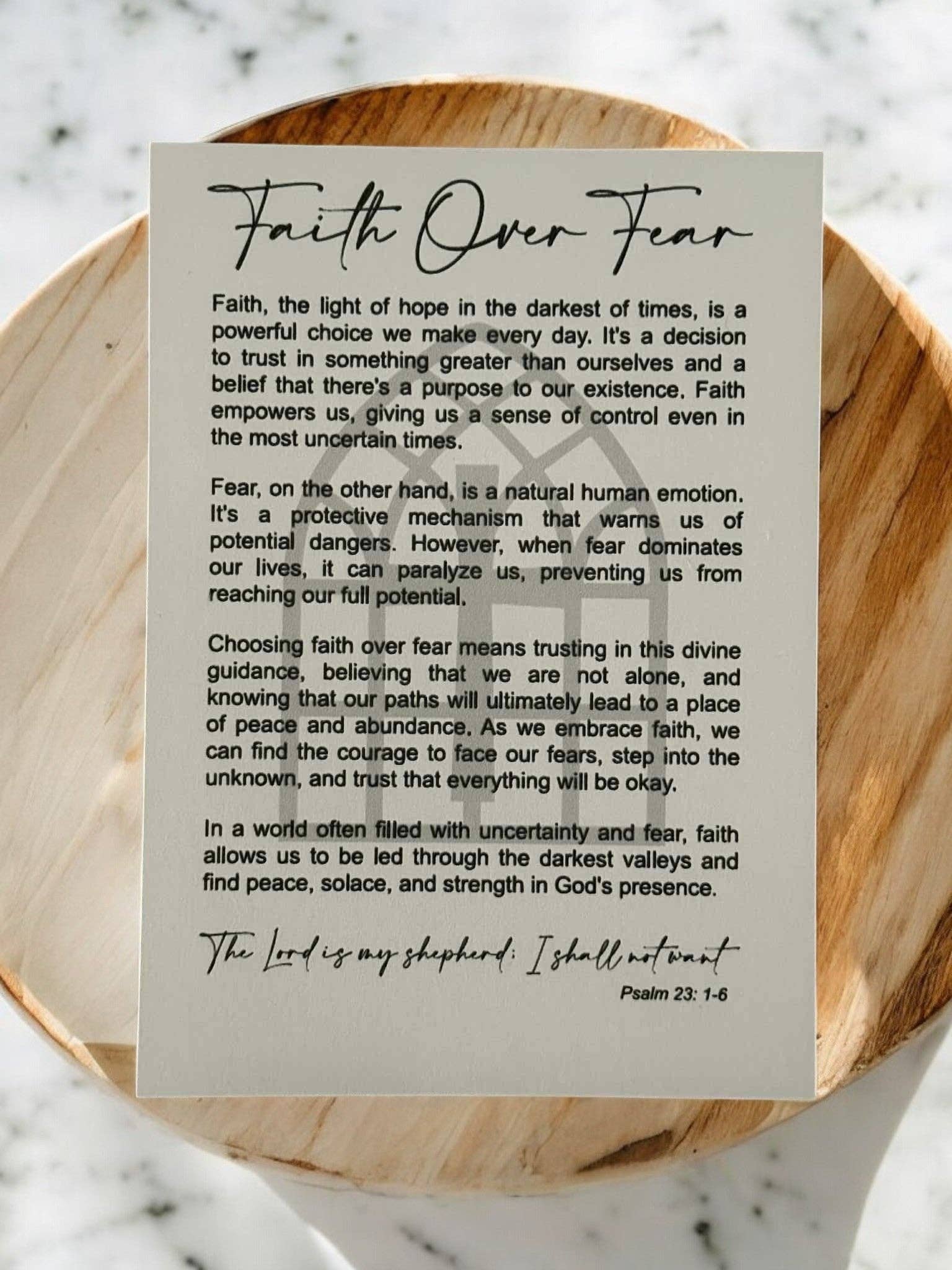 Montgomery and Claire Faith Over Fear Wooden Cross Ornament - Image 4