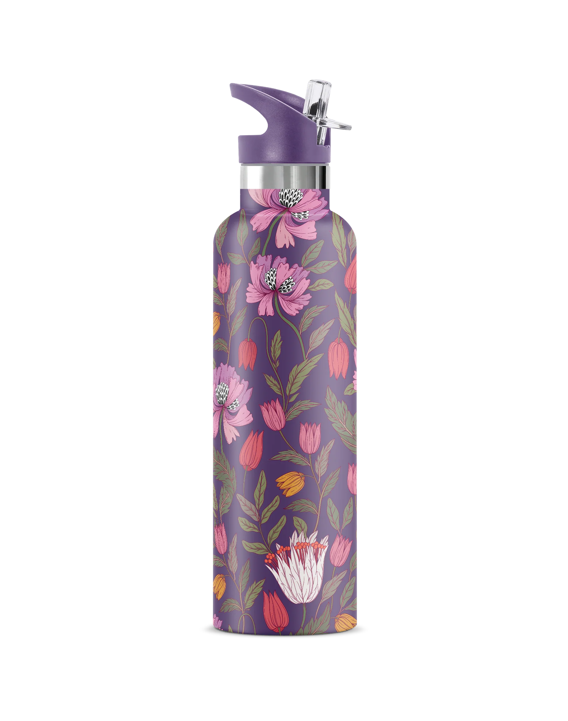 Morriset | Purple Floral Brocade 25 oz Insulated Bottle - Image 3
