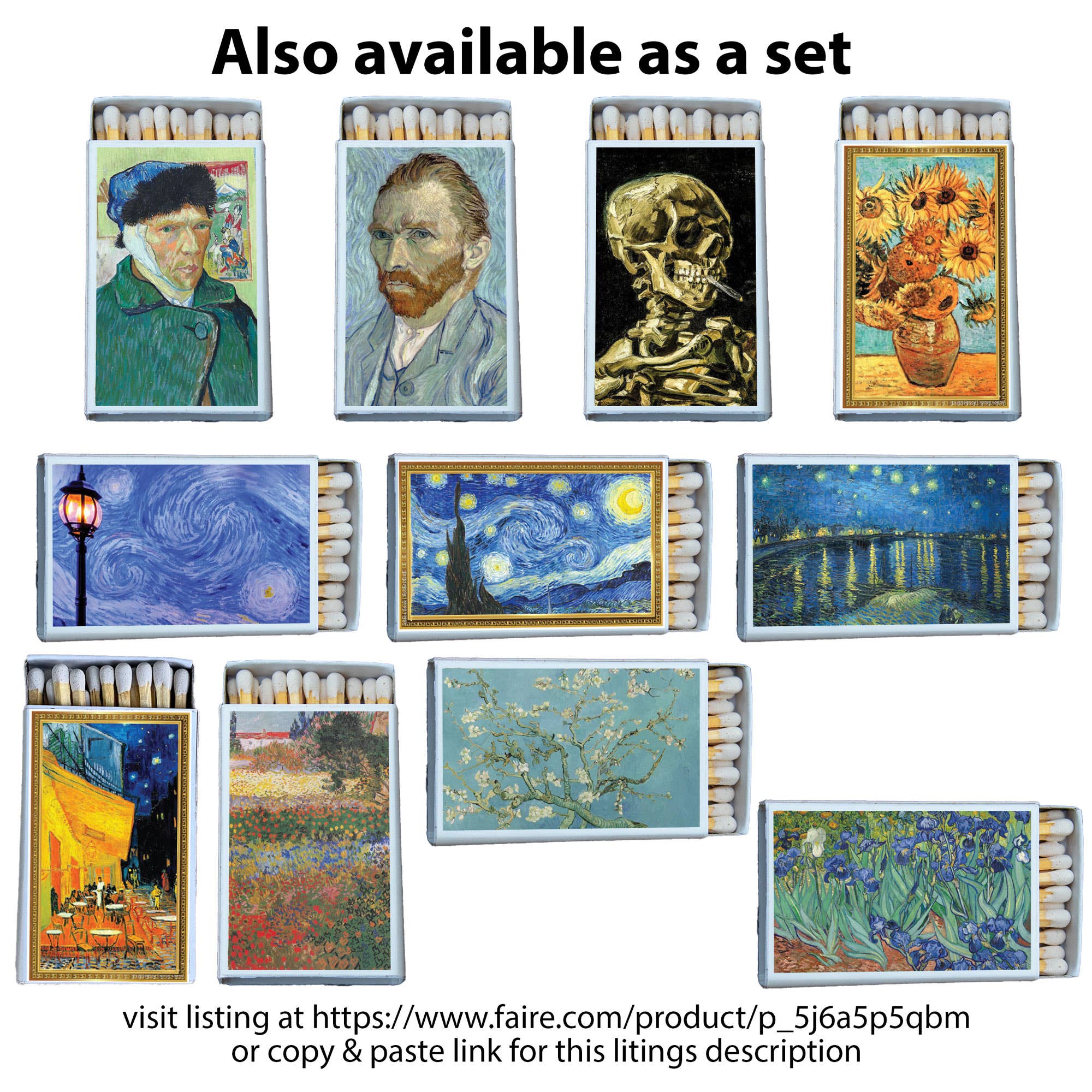 Art Classic Van Gogh Irises Matchbox - Image 2