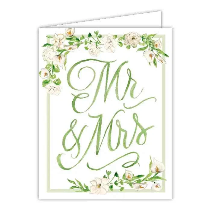 Mr. & Mrs. Floral Crest Greeting Card