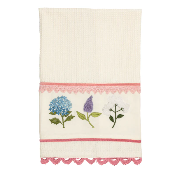 Multi Flower Embroidered Towel
