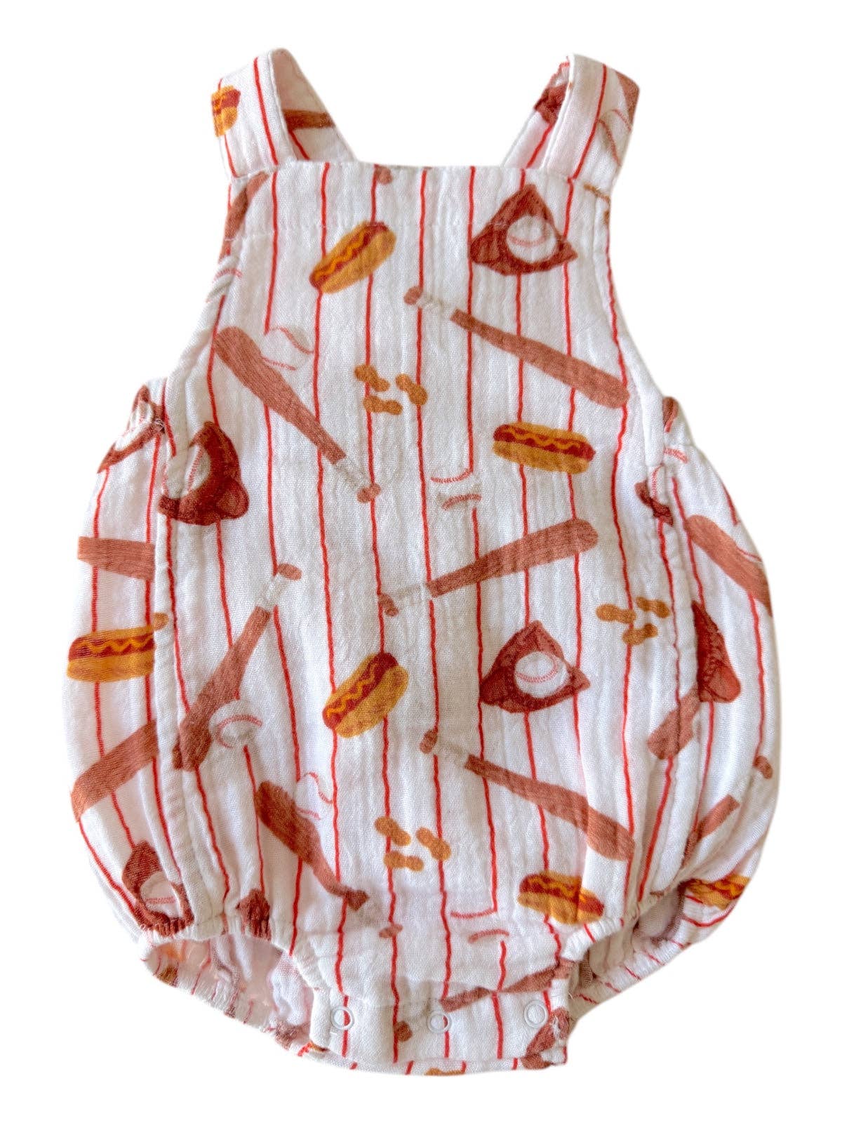 Muslin Retro Sunsuit, Baseball Game: 3 - 6 mo - Image 2