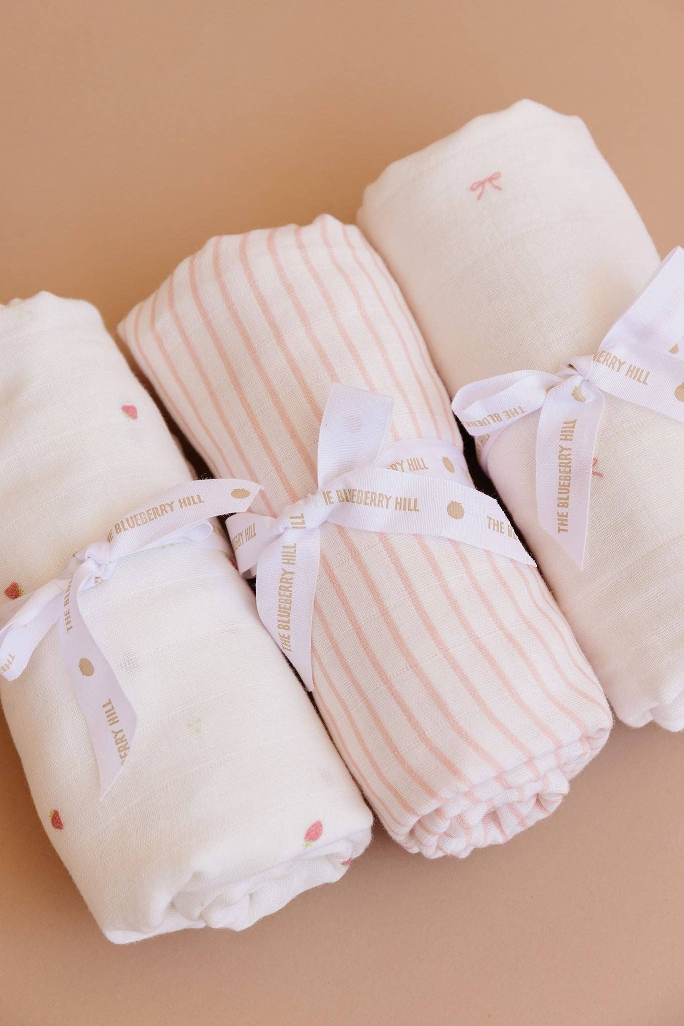 Muslin Swaddle Blanket Set Organic: Pink-Sold Separately