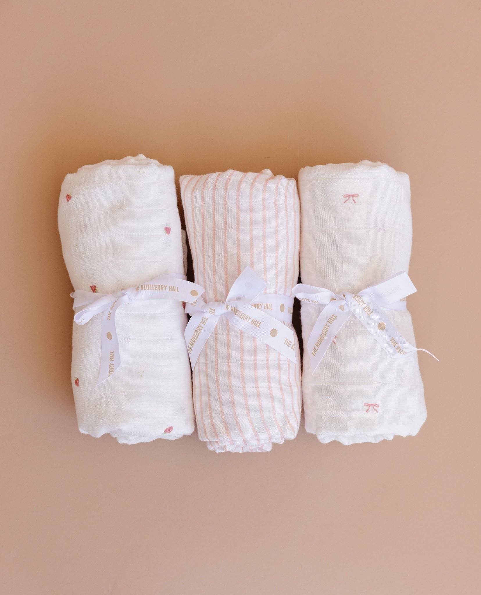 Muslin Swaddle Blanket Set Organic: Pink-Sold Separately - Image 4