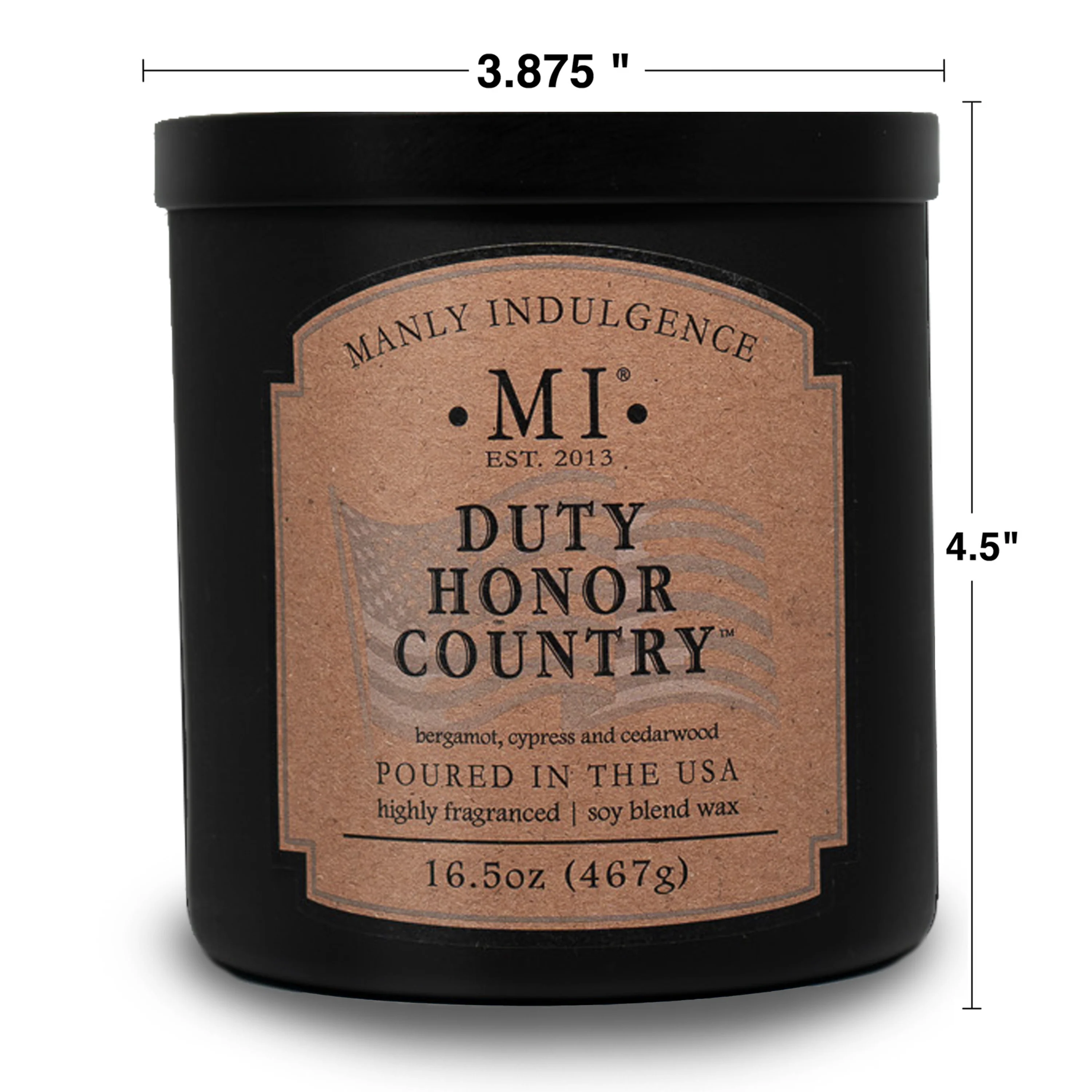 Manly Indulgence Classic+ Duty Honor Country, 2 Wick, 16.5oz - Image 4