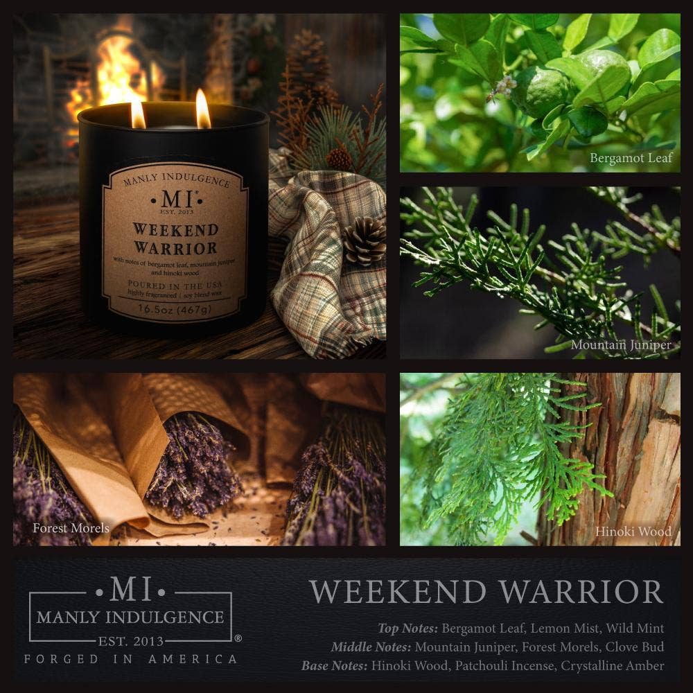 Manly Indulgence Classic+ Weekend Warrior, 2 Wick, 16.5 oz - Image 2