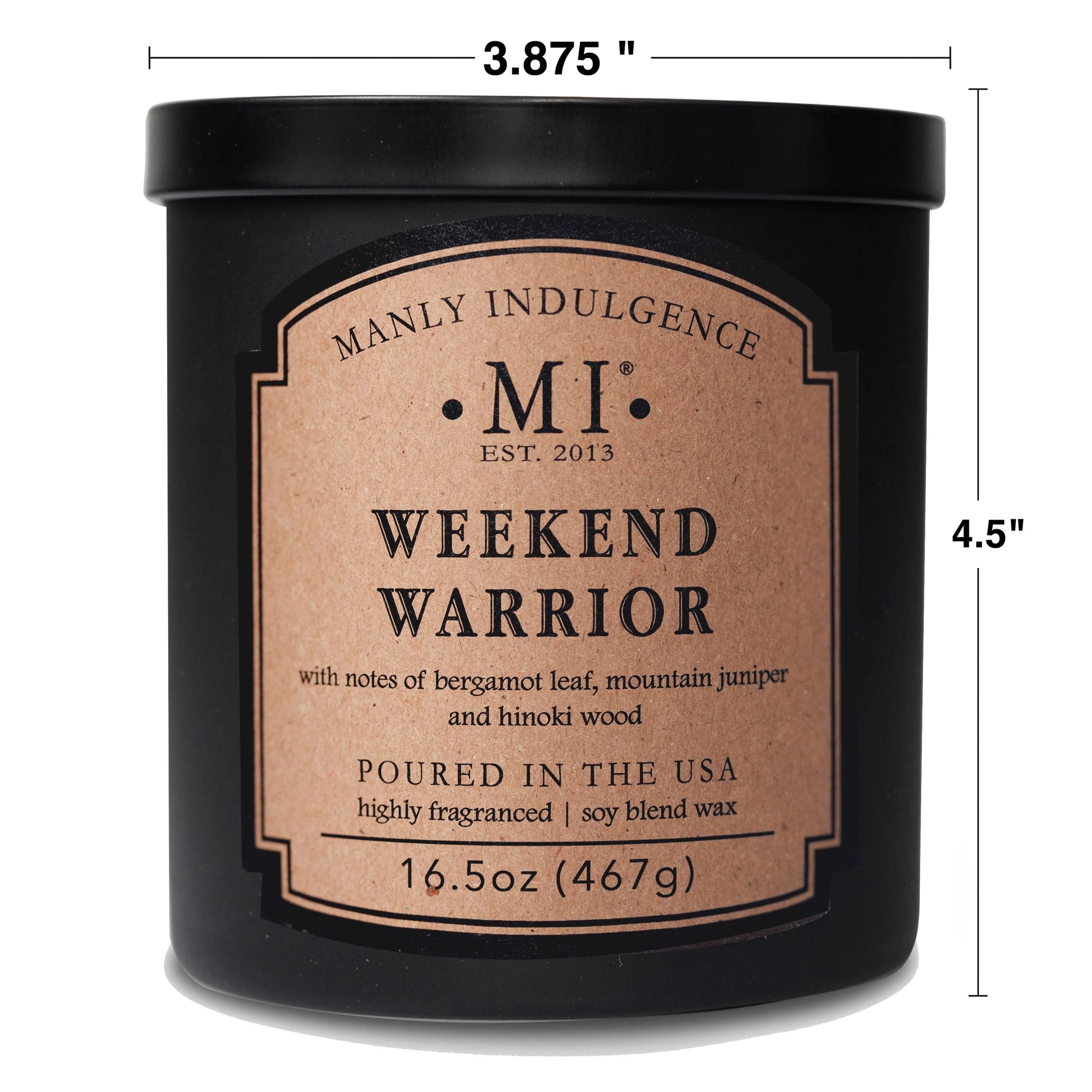 Manly Indulgence Classic+ Weekend Warrior, 2 Wick, 16.5 oz - Image 5