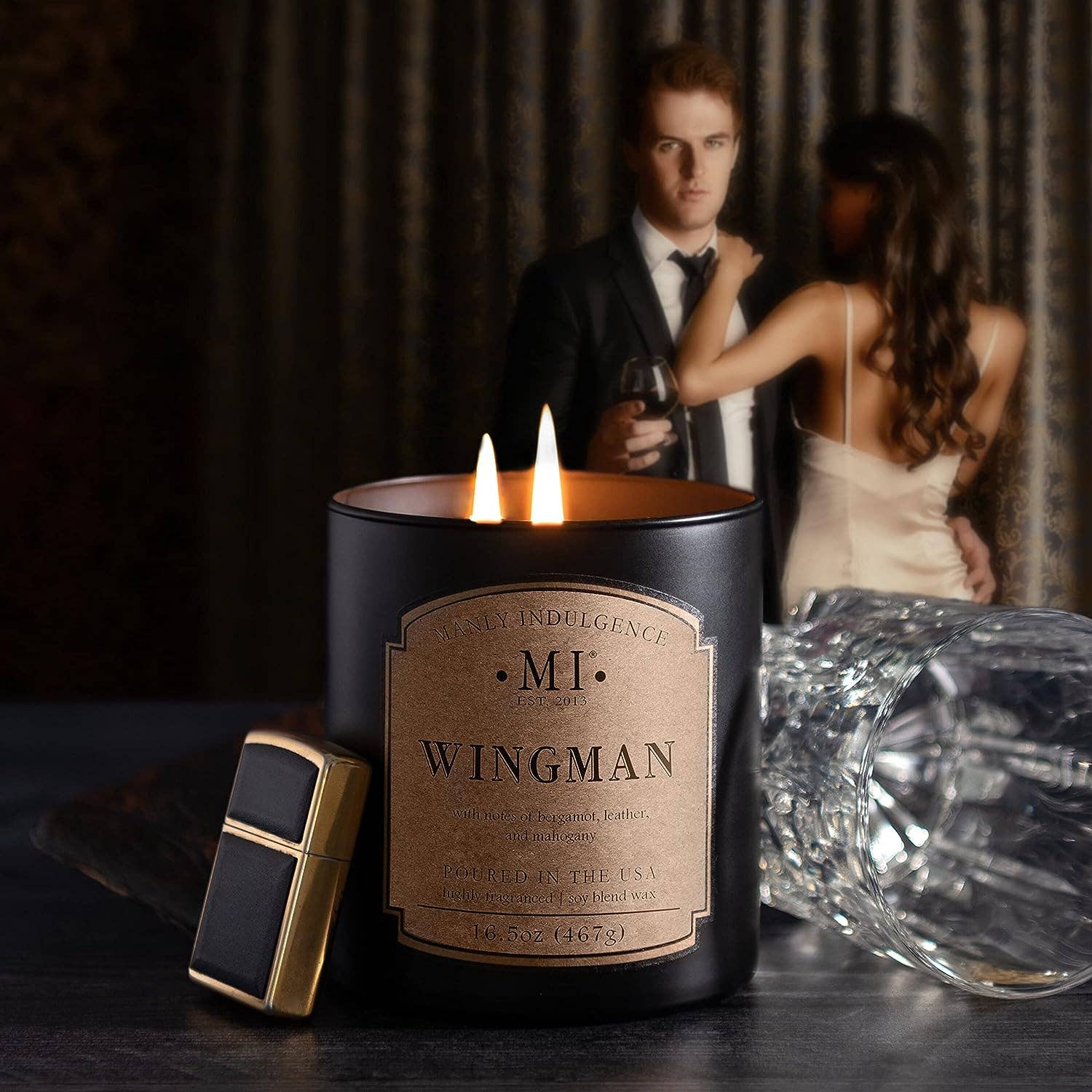 Manly Indulgence Classic+ Wingman, 2 Wick, 16.5 oz - Image 2