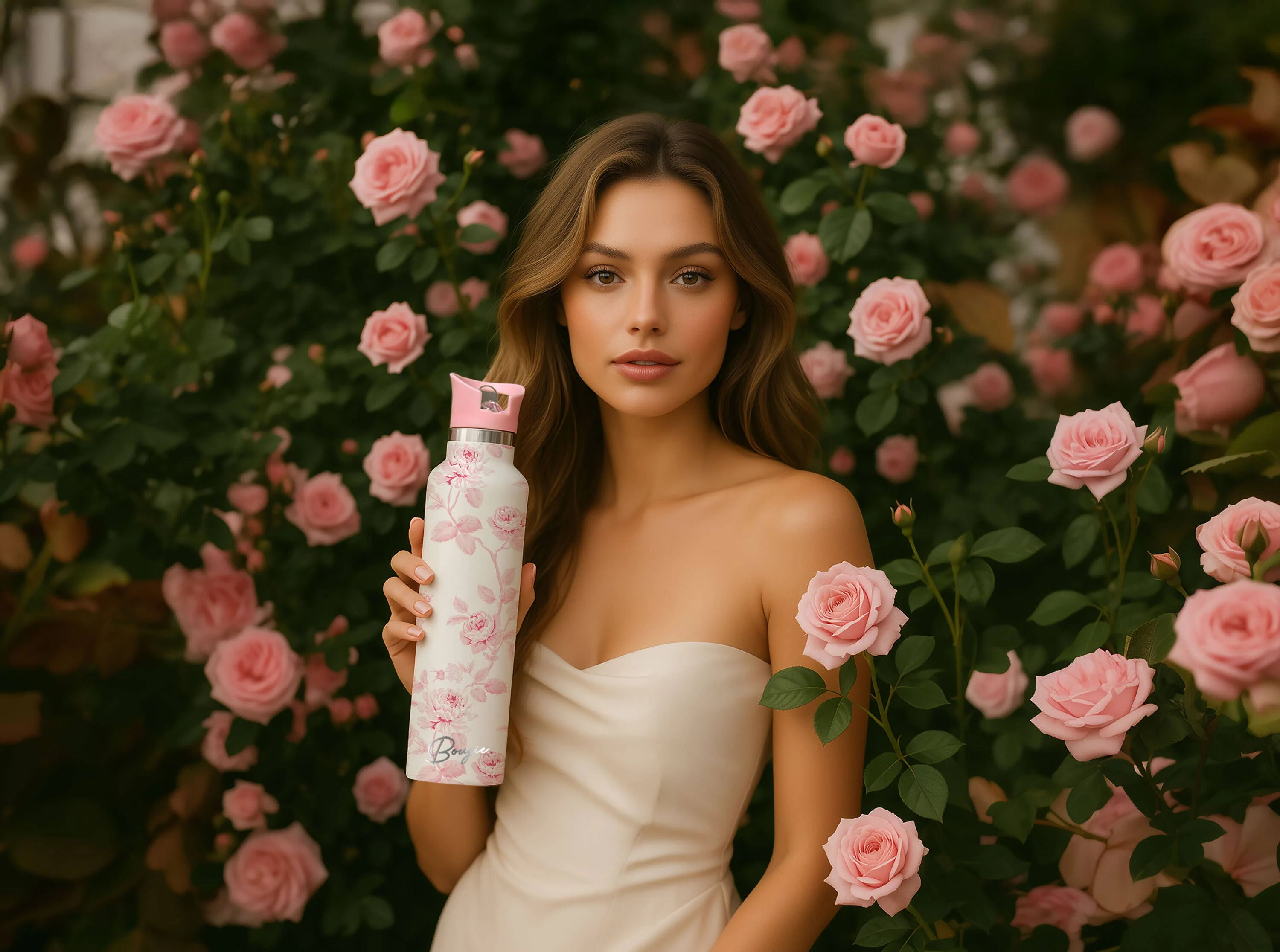 Blush – Floral Insulated Water Bottle | 25oz - Image 7