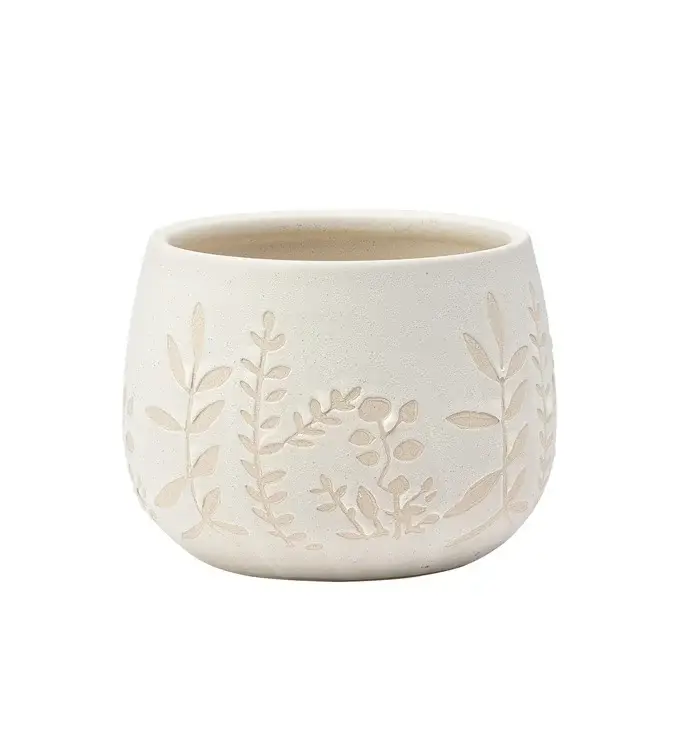 Embossed Botanical Ball Planter