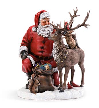 Santa With Reindeer and Animal Friends