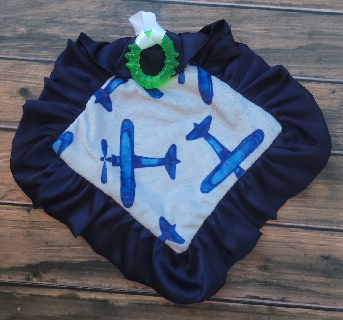 Navy Airplanes Baby Blanket - Image 5