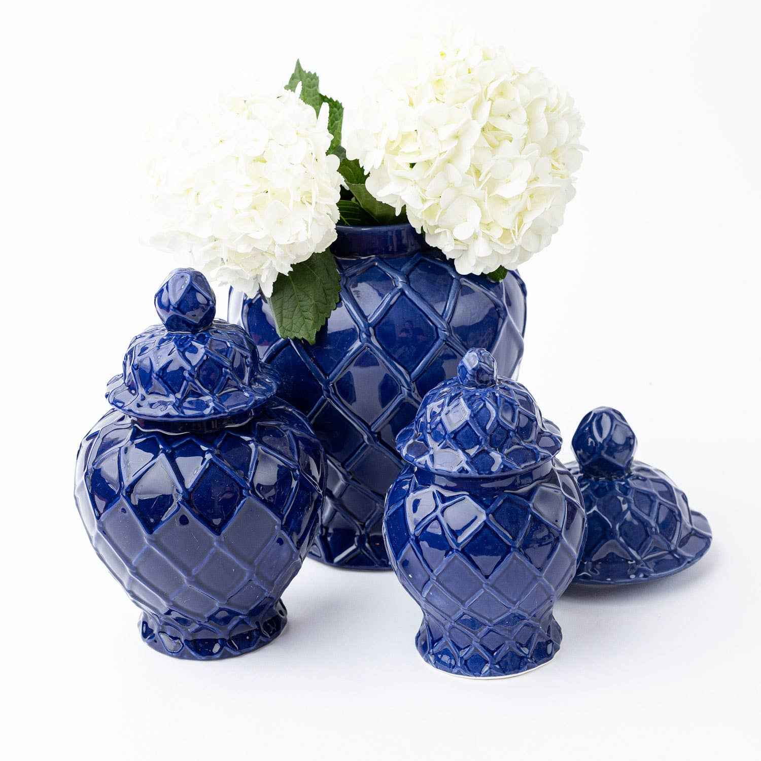 Navy Textured Ginger Jar - Small - Image 4