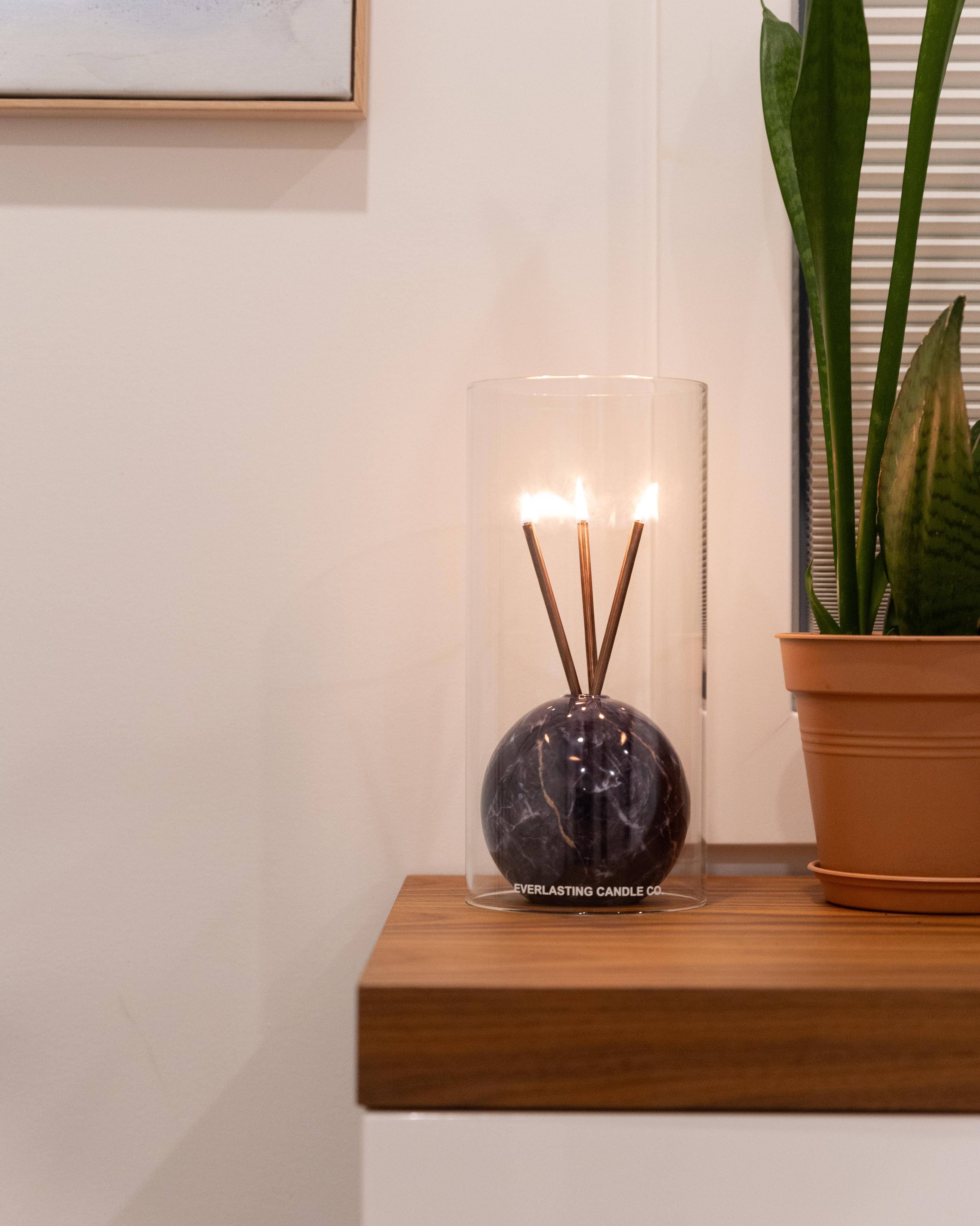 Neva Charcoal Marble Vase for Everlasting Candles - Image 7