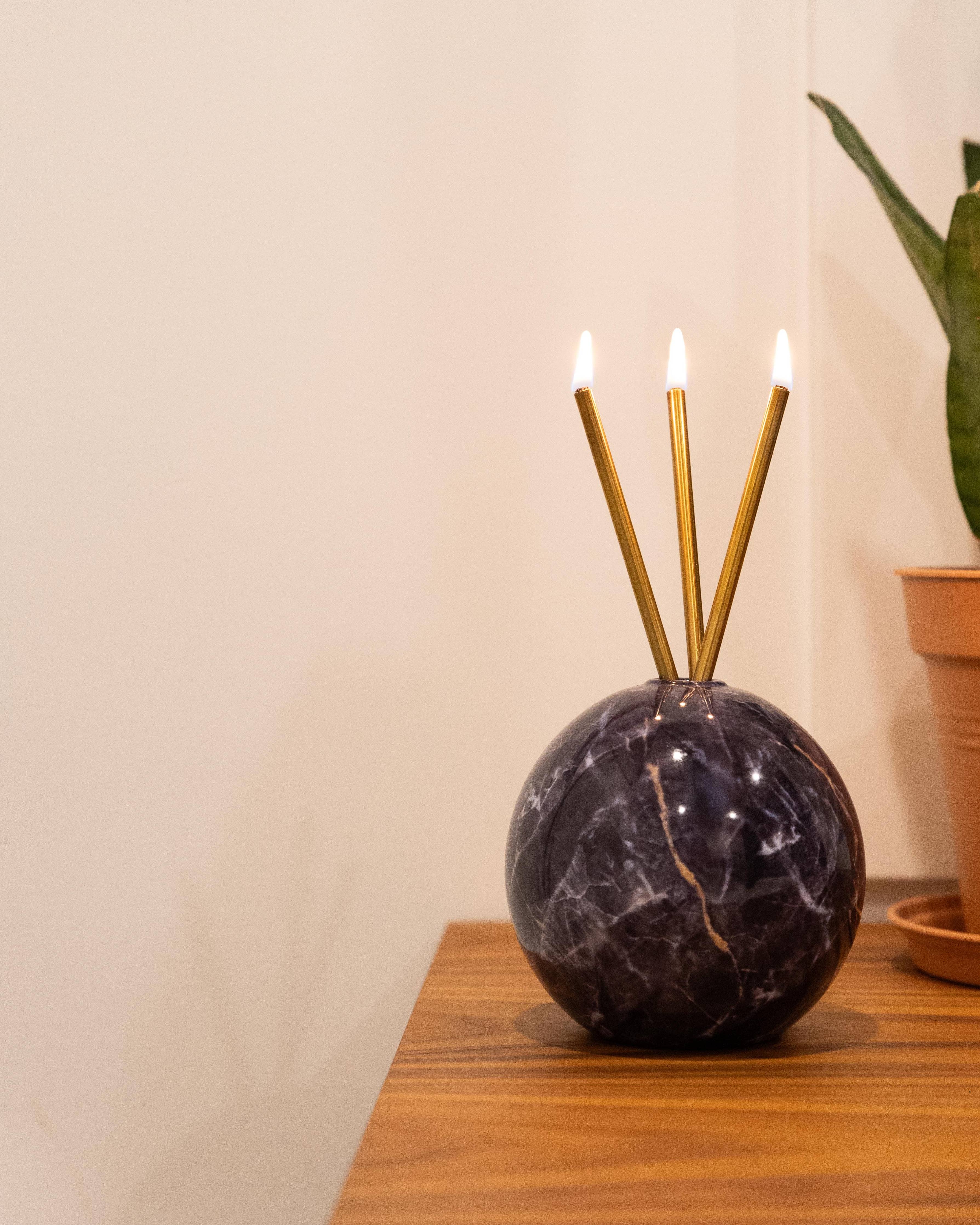 Neva Charcoal Marble Vase for Everlasting Candles - Image 9