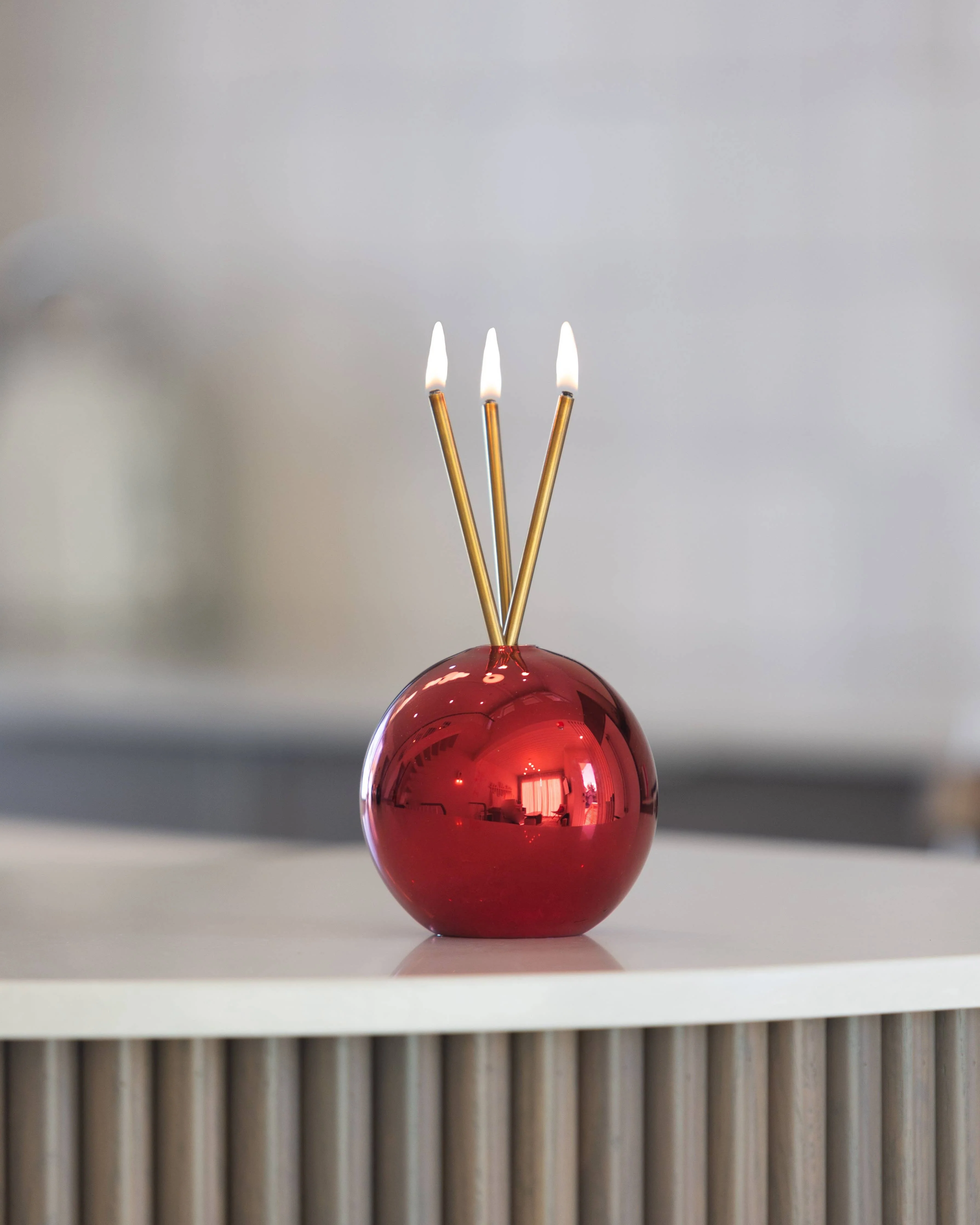 Neva Red Metallic Vase for Everlasting Candles - Image 15