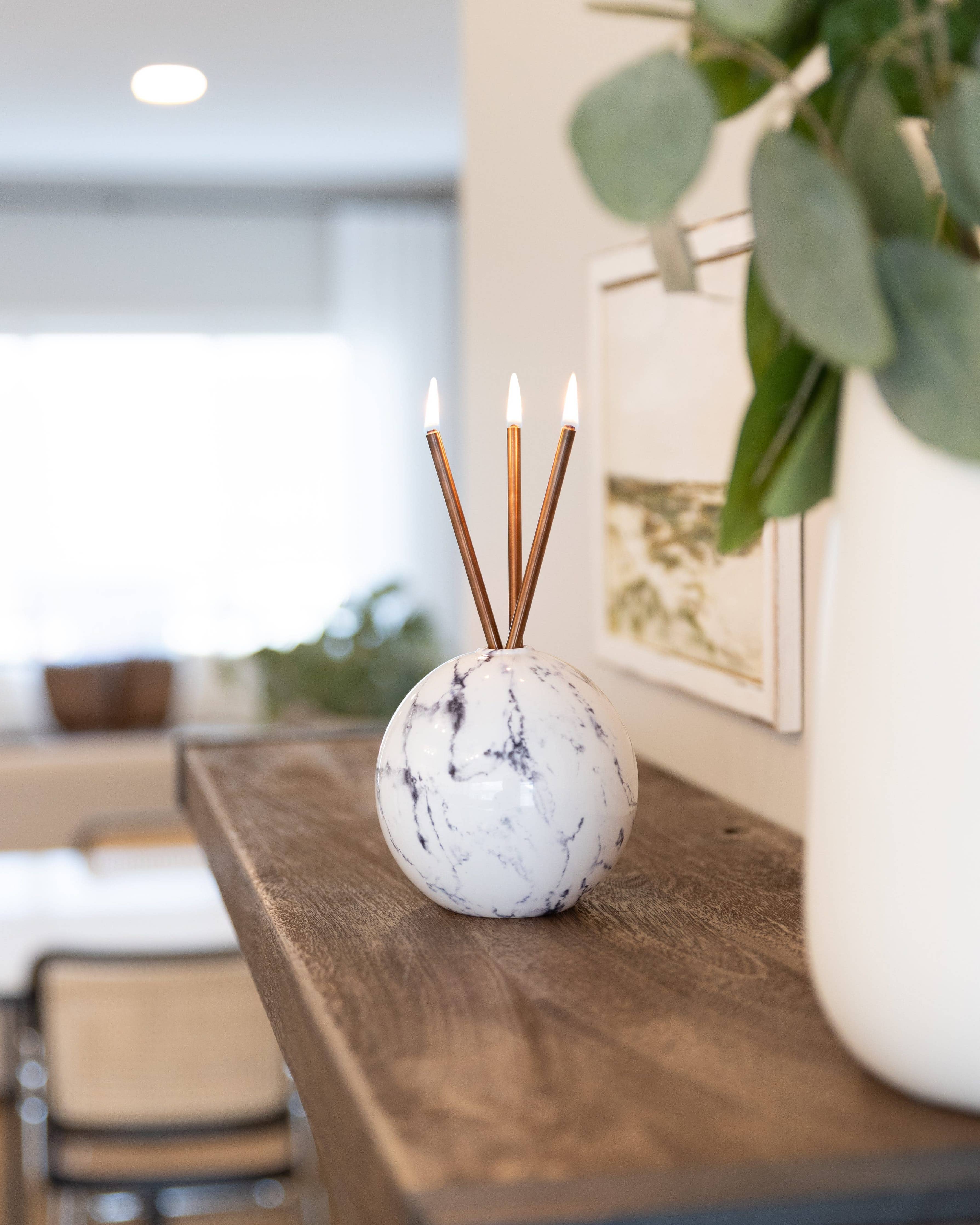 Neva White Marble Vase for Everlasting Candles - Image 12