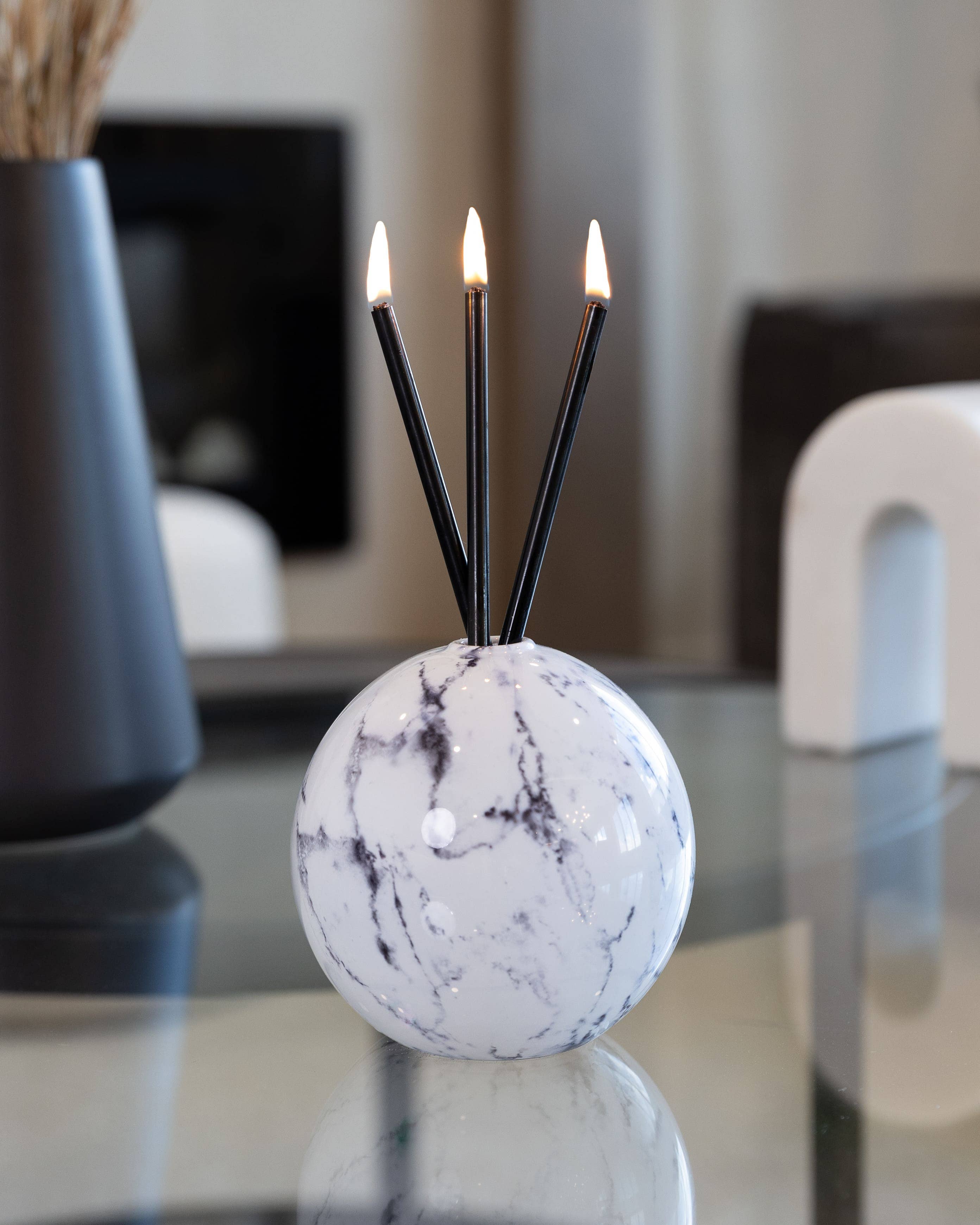 Neva White Marble Vase for Everlasting Candles - Image 2