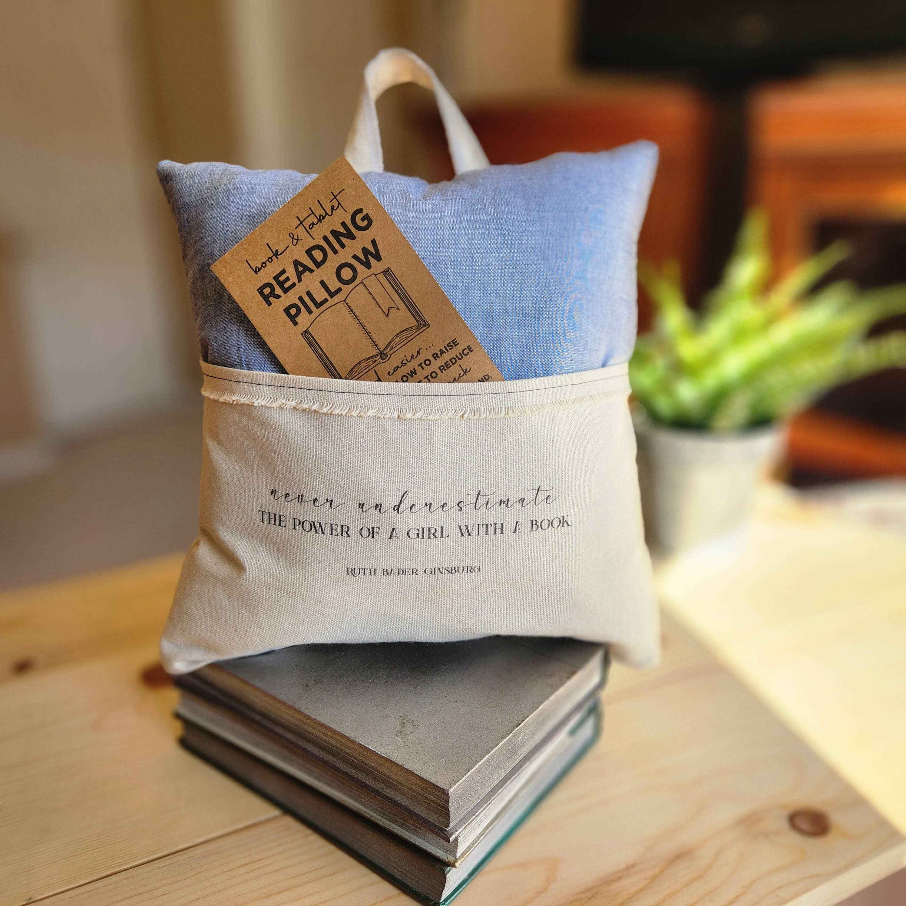 Never Underestimate the Power... Girl, Reading Pillow
