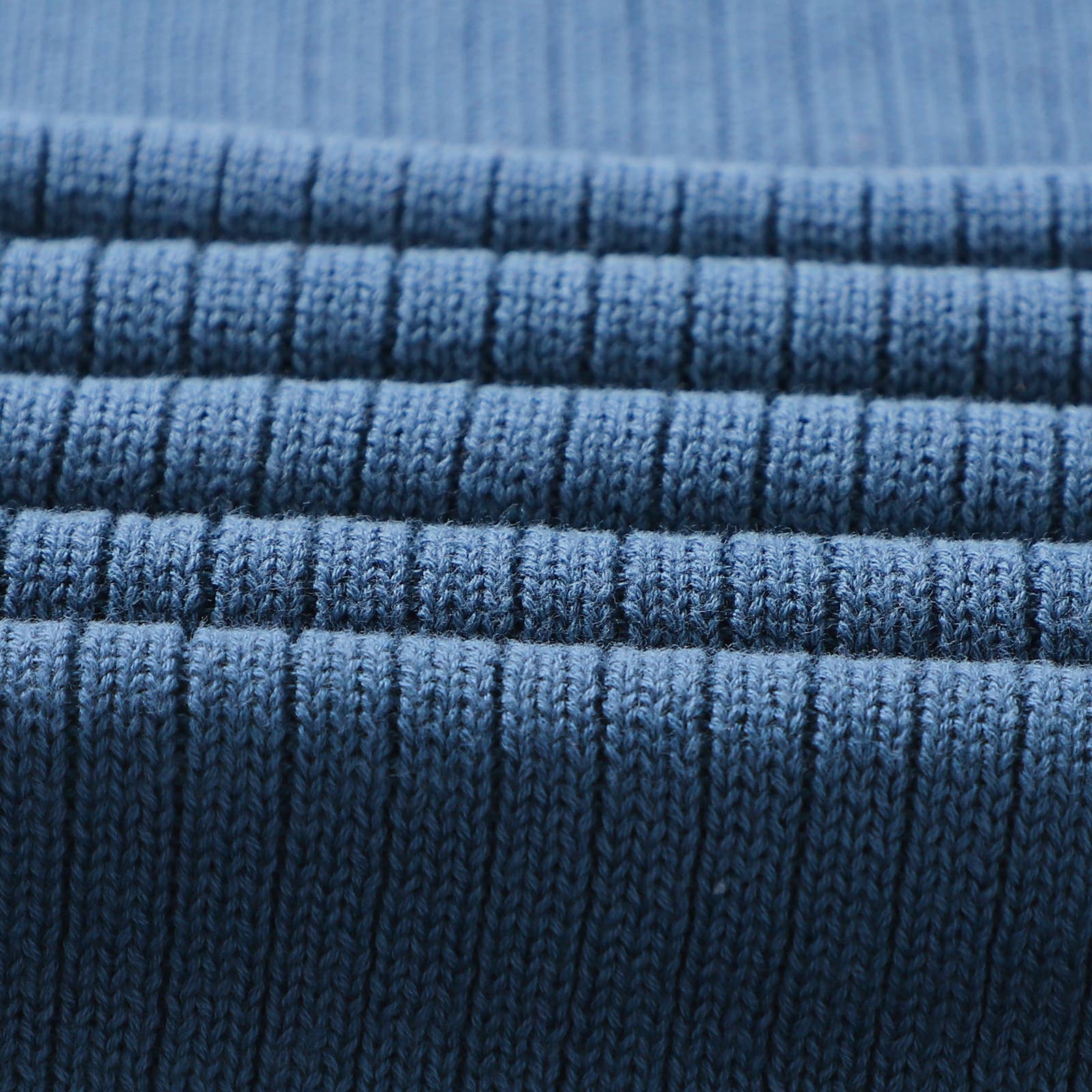 Ribbed Baby Swaddle Blanket: Denim Blue - Image 4