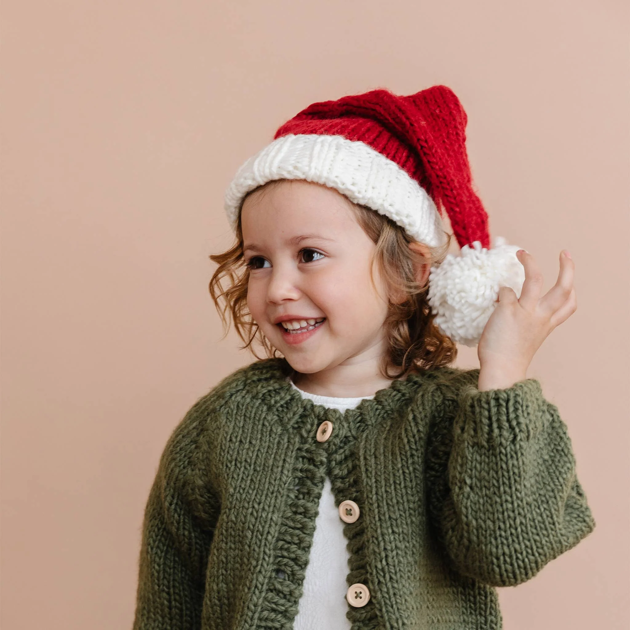 Nicholas Santa Hat | Hand Knit Kids & Baby Christmas Holiday - Image 4