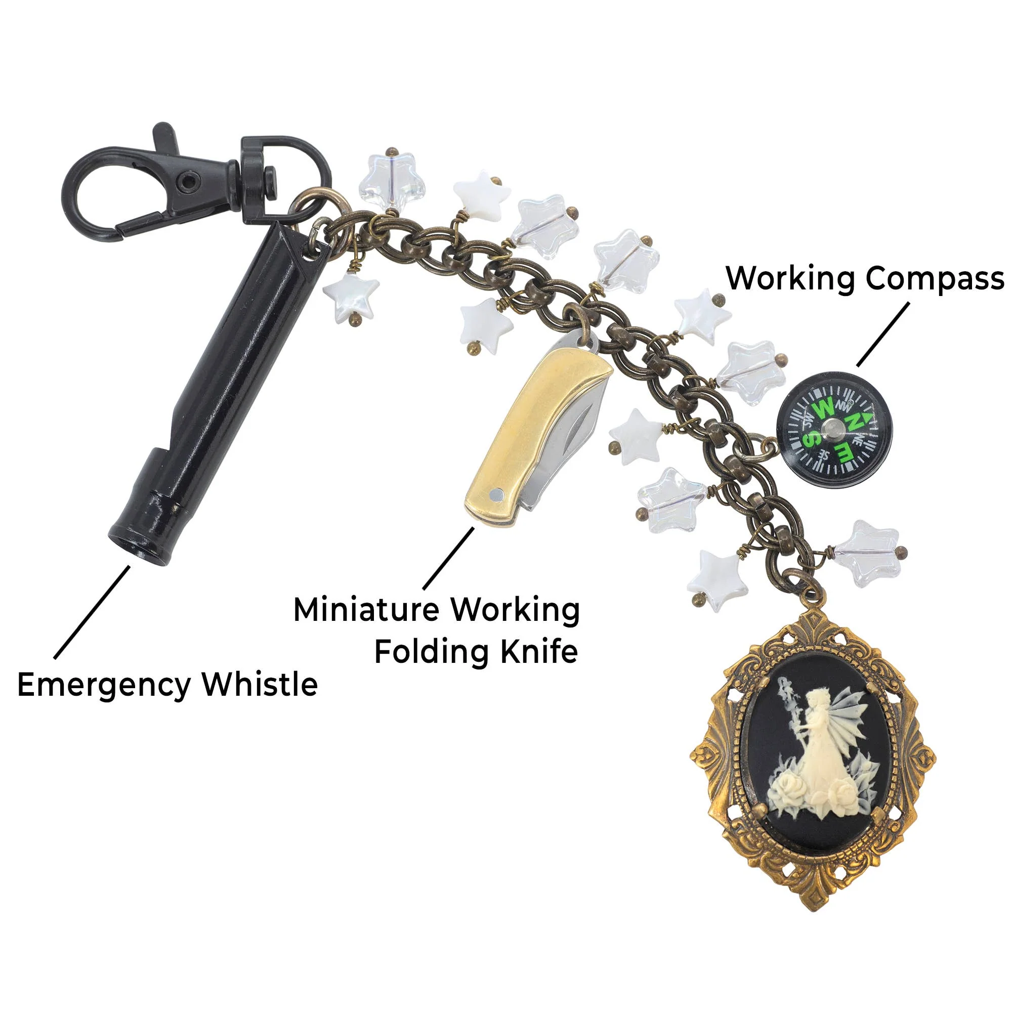 Emergency Purse Backpack Charm: Fairy Queen Cameo - Image 3