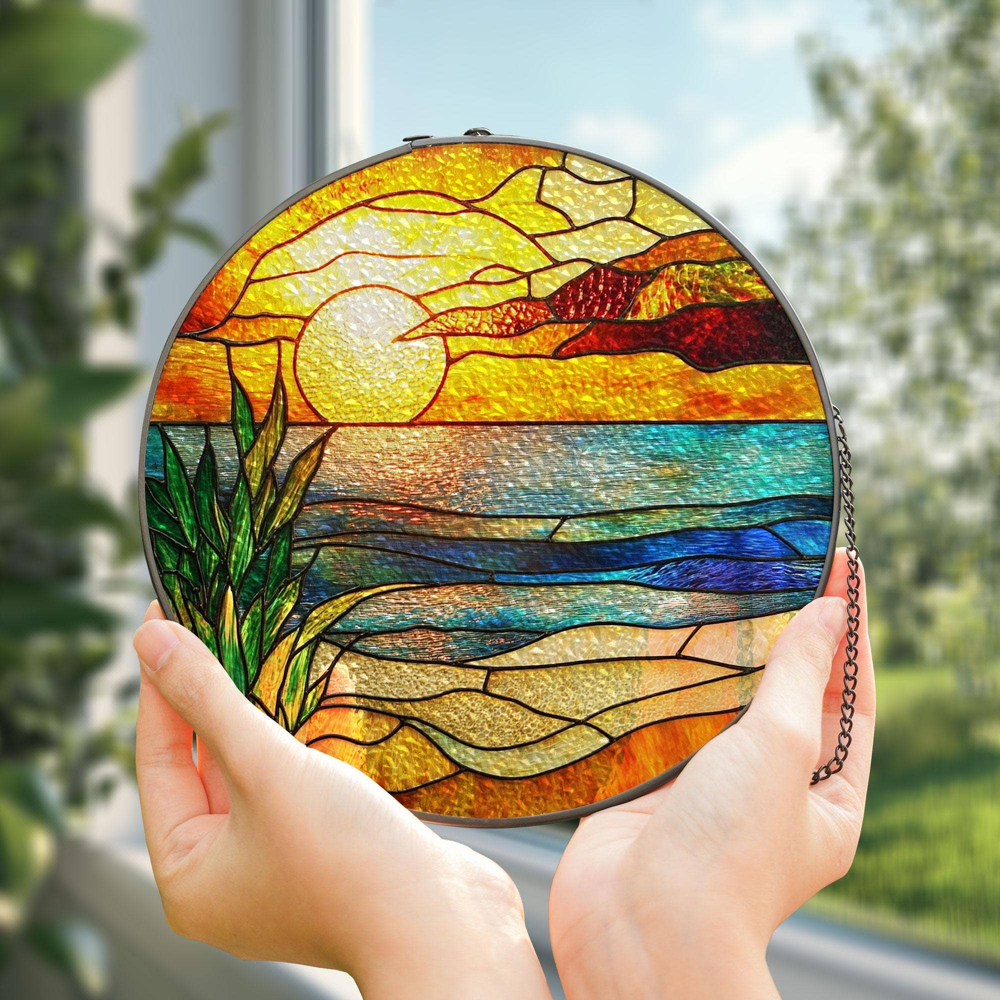 Beach Sunset Suncatcher, Beach Lover Decor, Beach Sunrise - Image 2