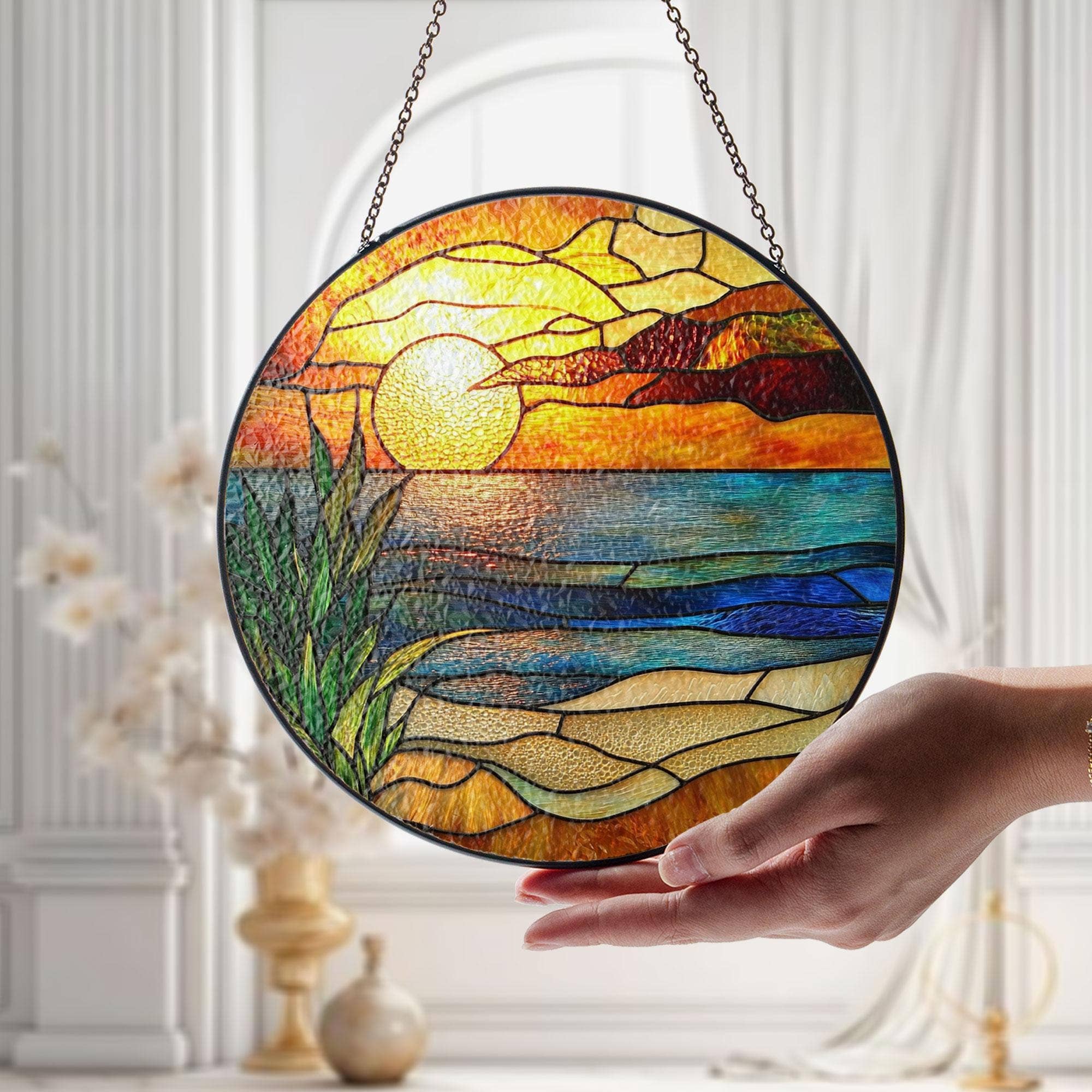 Beach Sunset Suncatcher, Beach Lover Decor, Beach Sunrise - Image 3