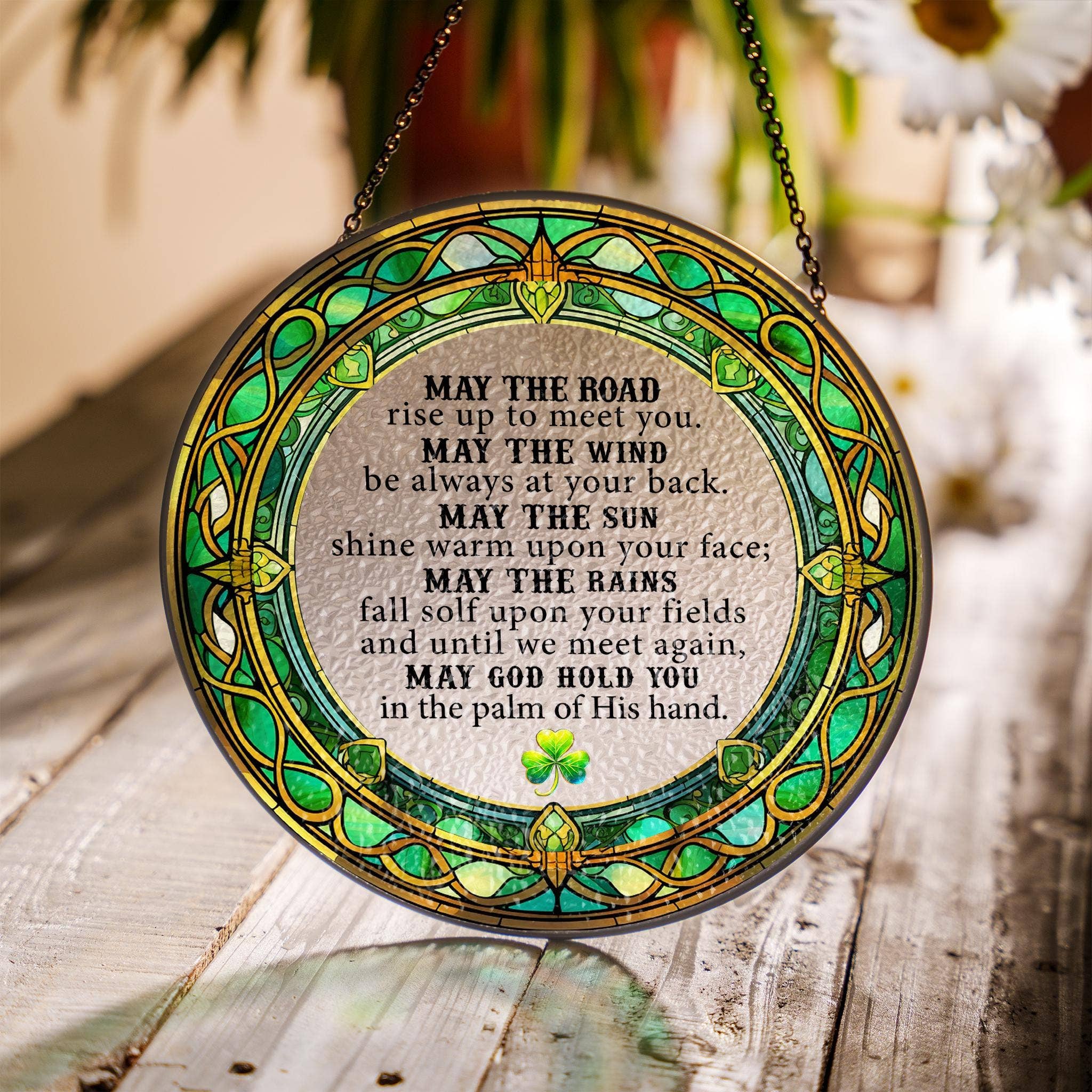 Irish Blessing Stained Glass Suncatcher, Gift for Home - Image 2