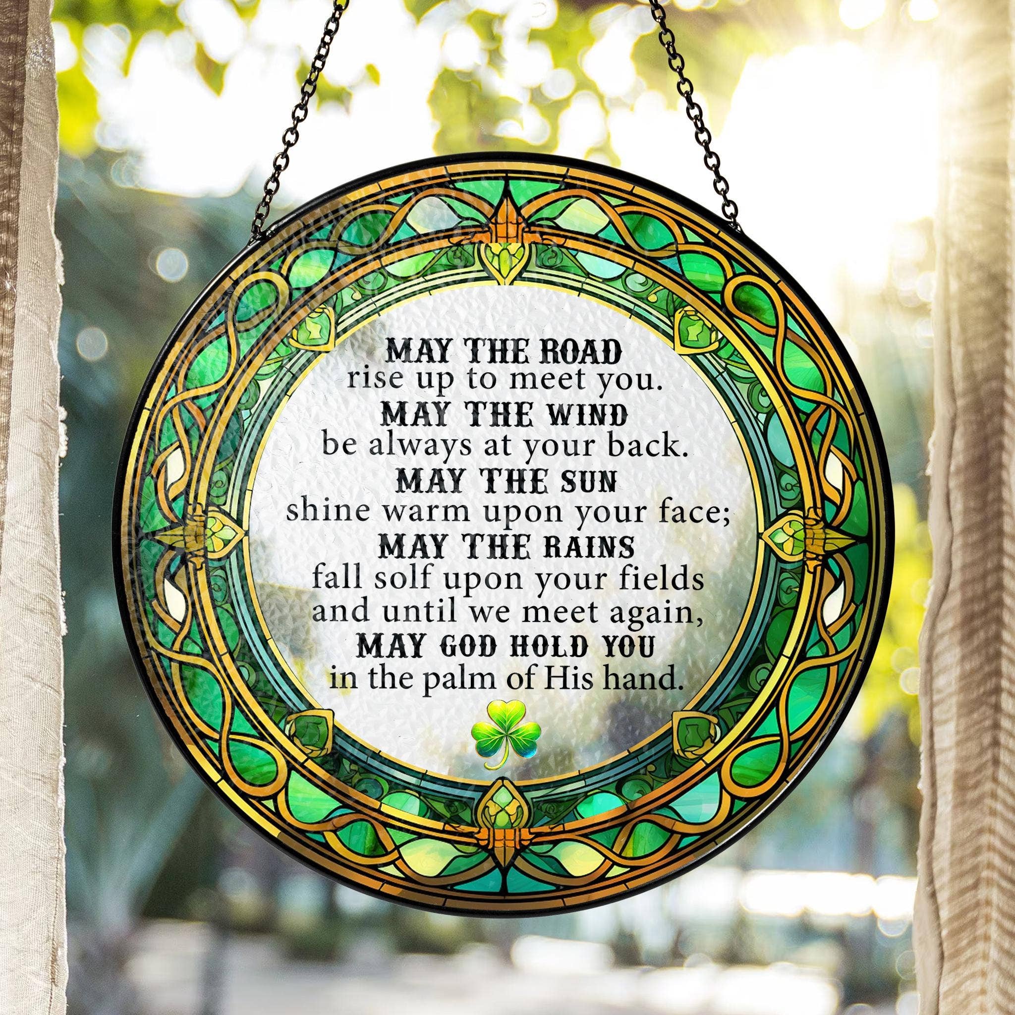 Irish Blessing Stained Glass Suncatcher, Gift for Home - Image 3
