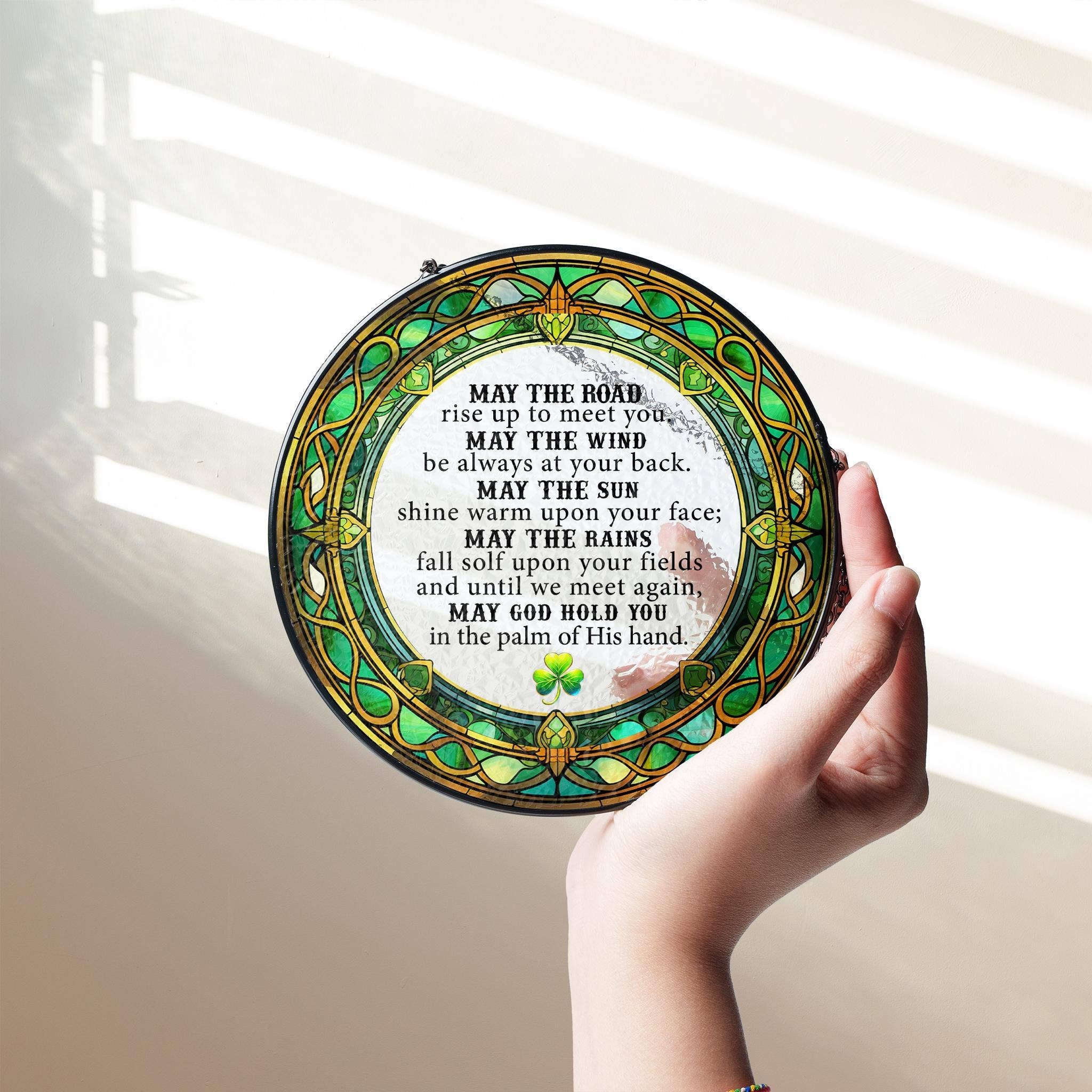 Irish Blessing Stained Glass Suncatcher, Gift for Home - Image 4