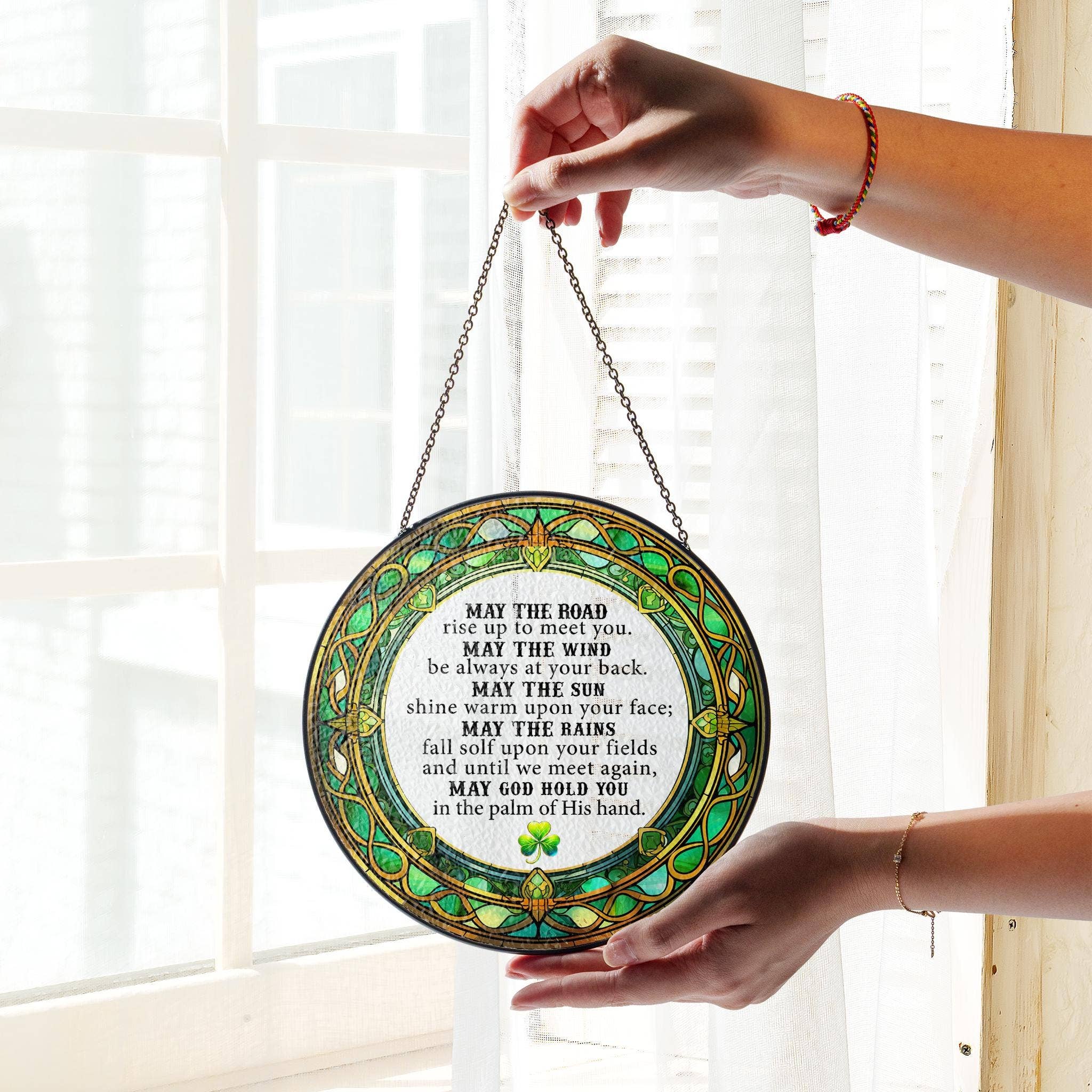 Irish Blessing Stained Glass Suncatcher, Gift for Home - Image 5