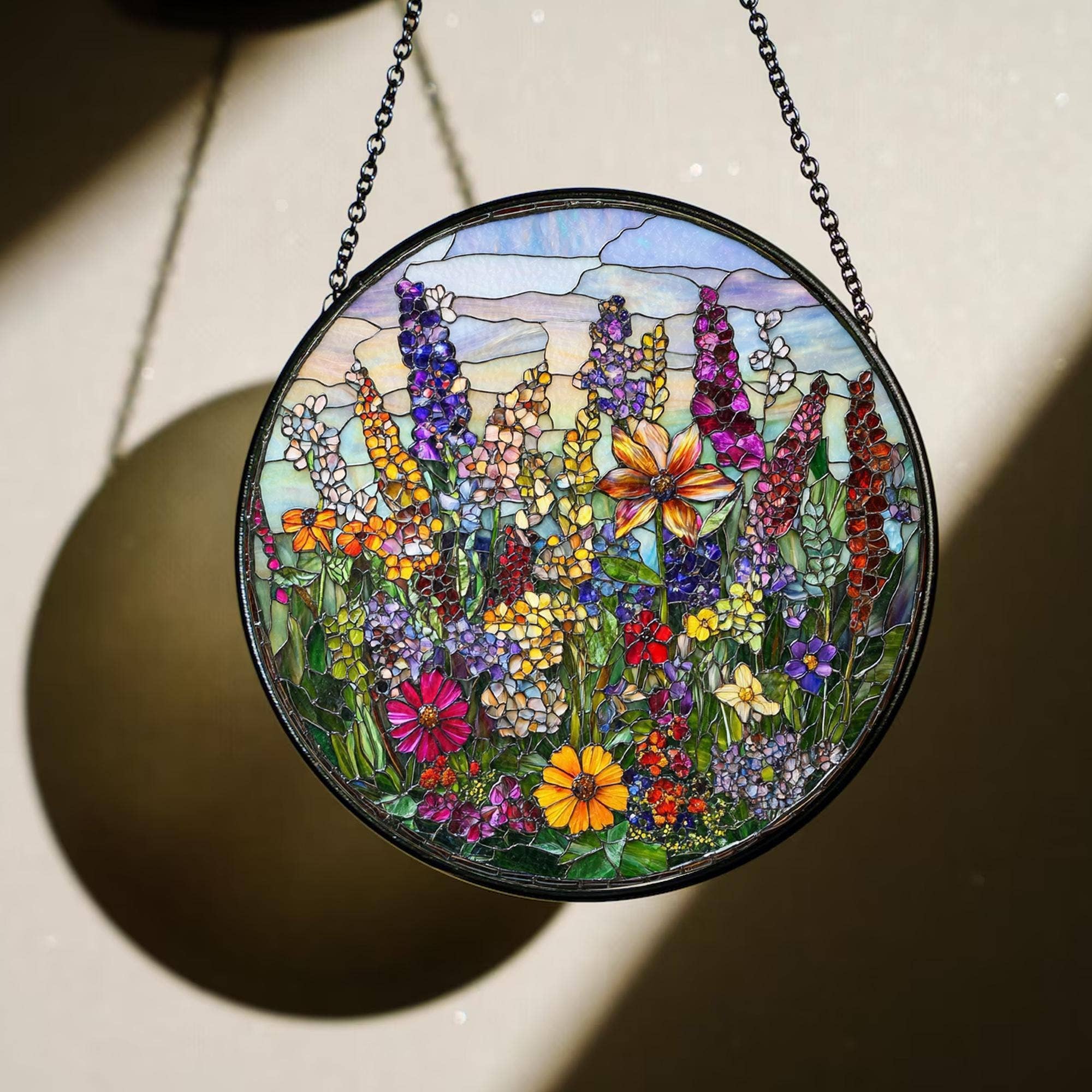 Wildflowers Stained Glass Suncatcher, Garden Flowers Decor - Image 6