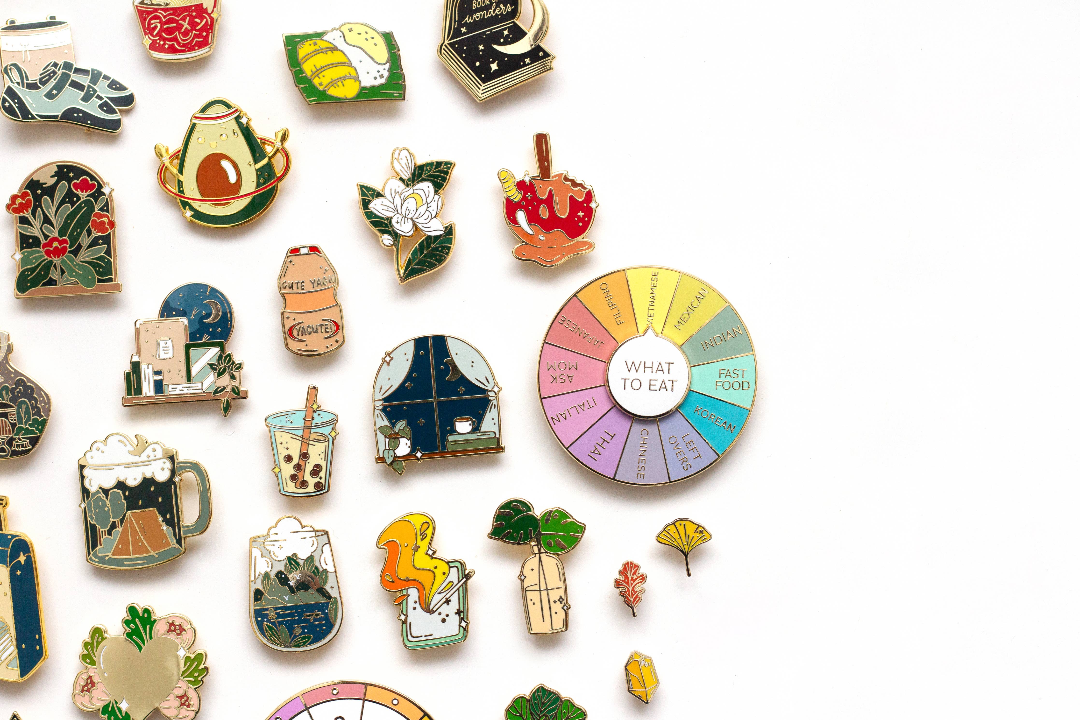What To Eat Enamel Pin, Interactive Pin, Spinning Pin - Image 3