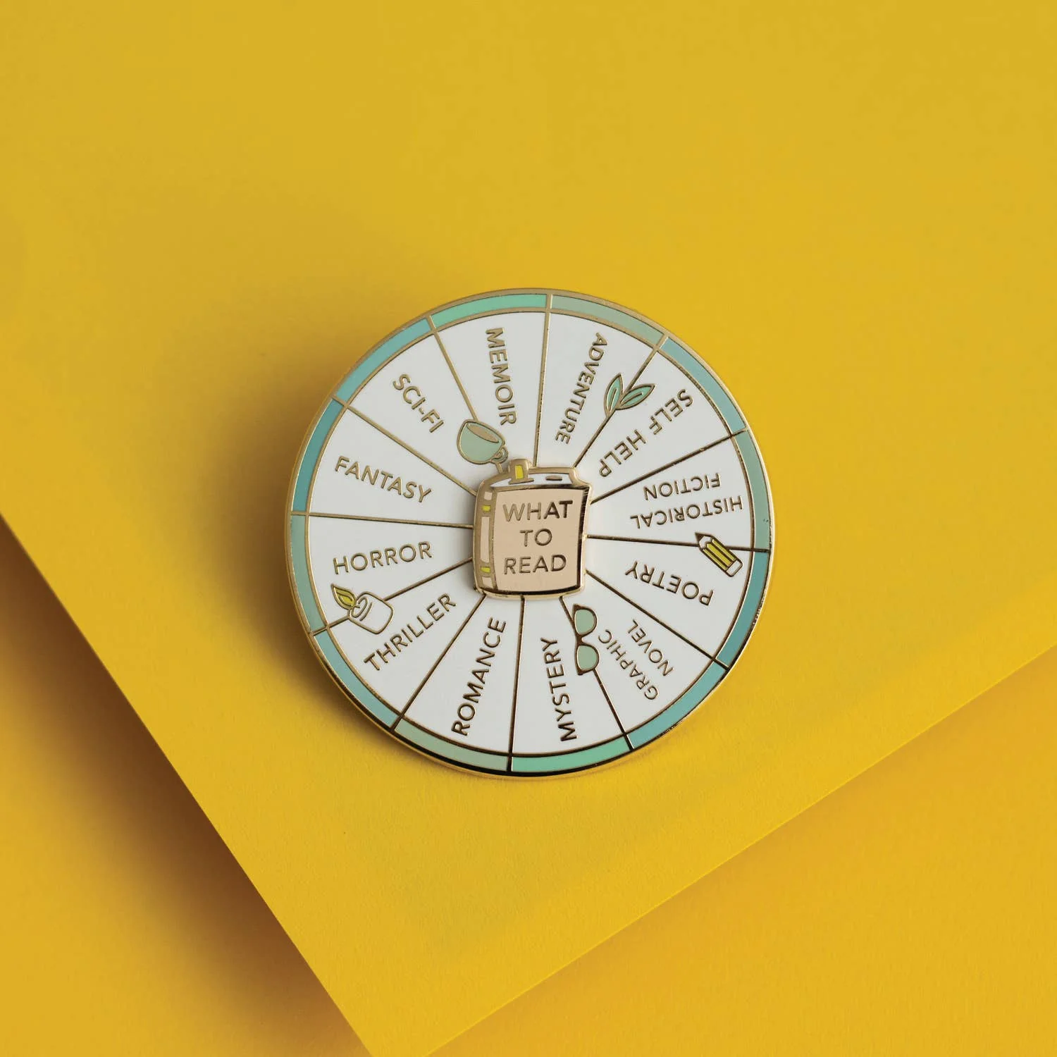 What To Read Spinning Enamel Pin, Interactive Pin - Image 2
