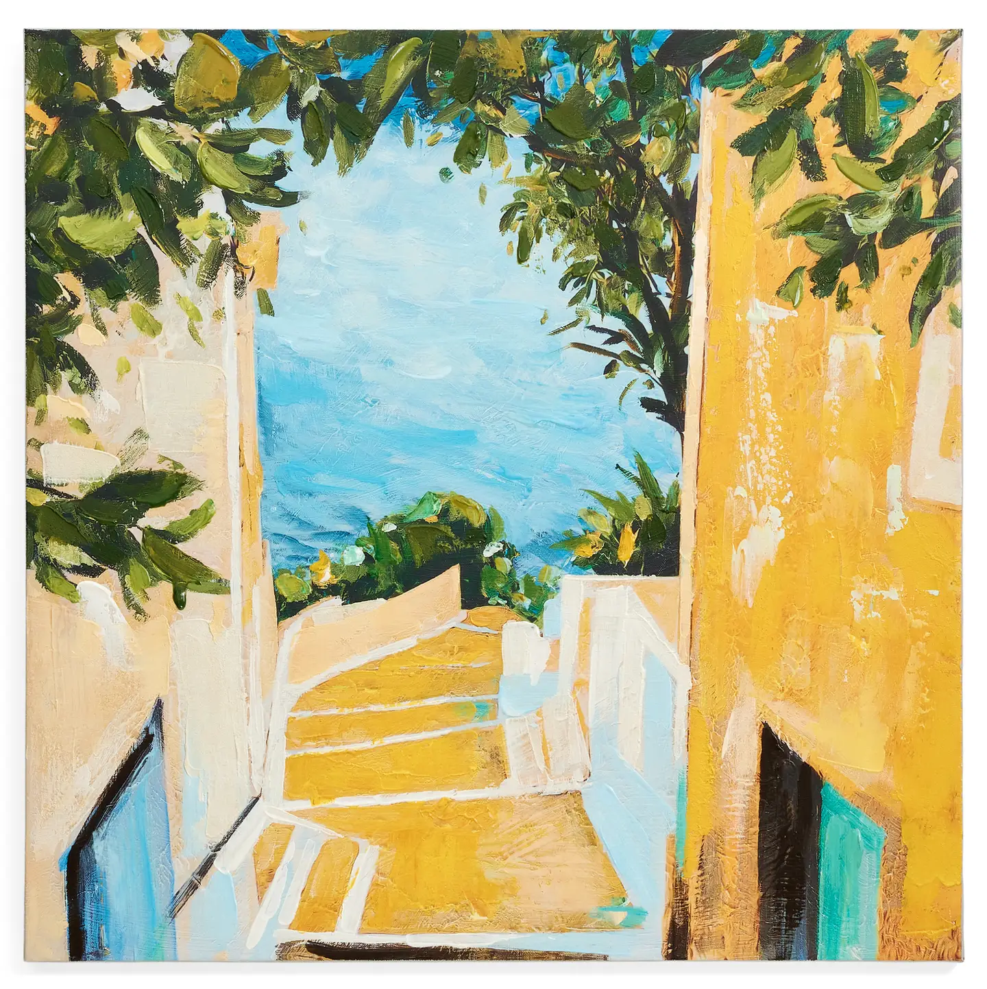 Oil Painting Lemon Path Canvas - 24x24
