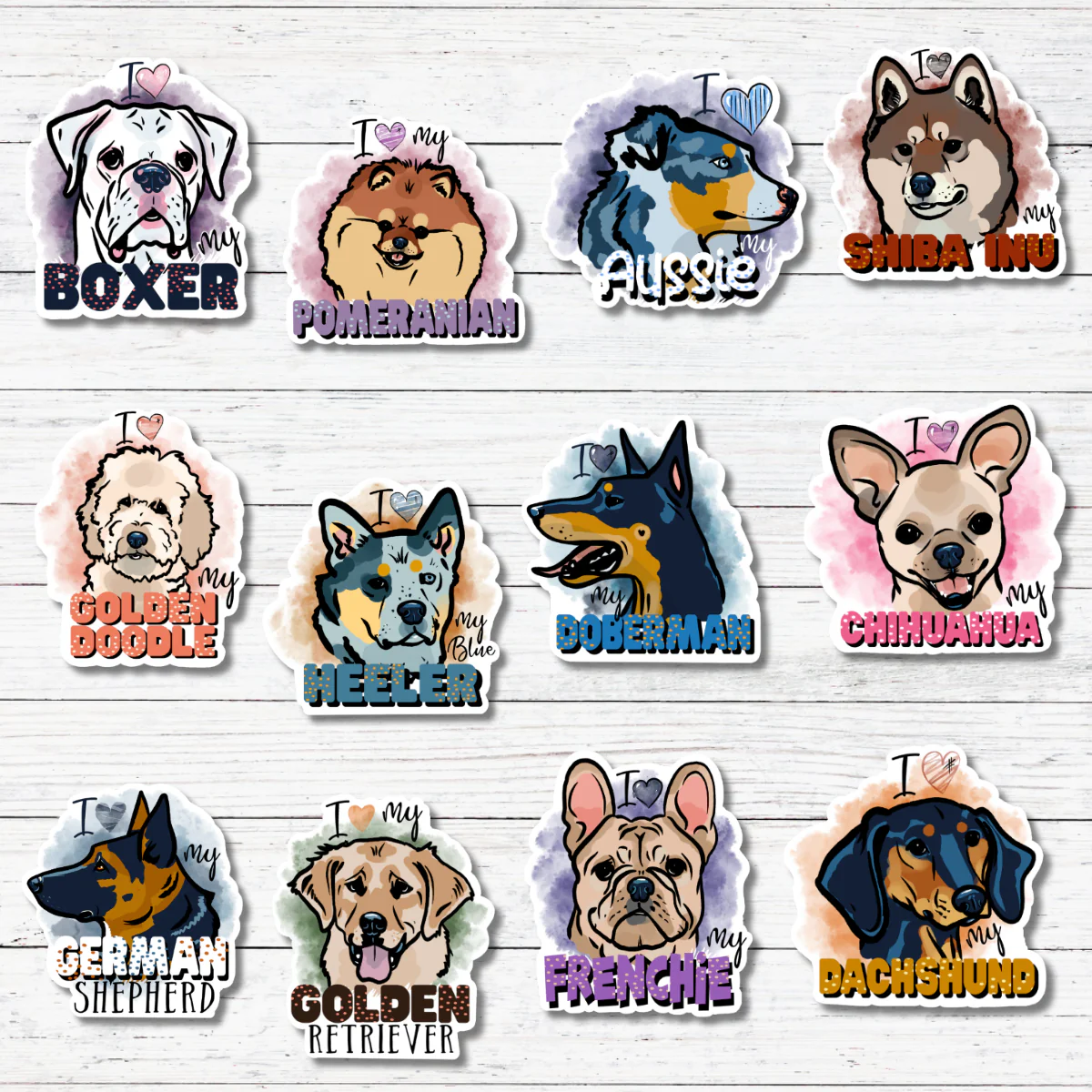 Oily Graphic Creations - Love My Frenchie- Dog Stickers/Magnet - Image 5