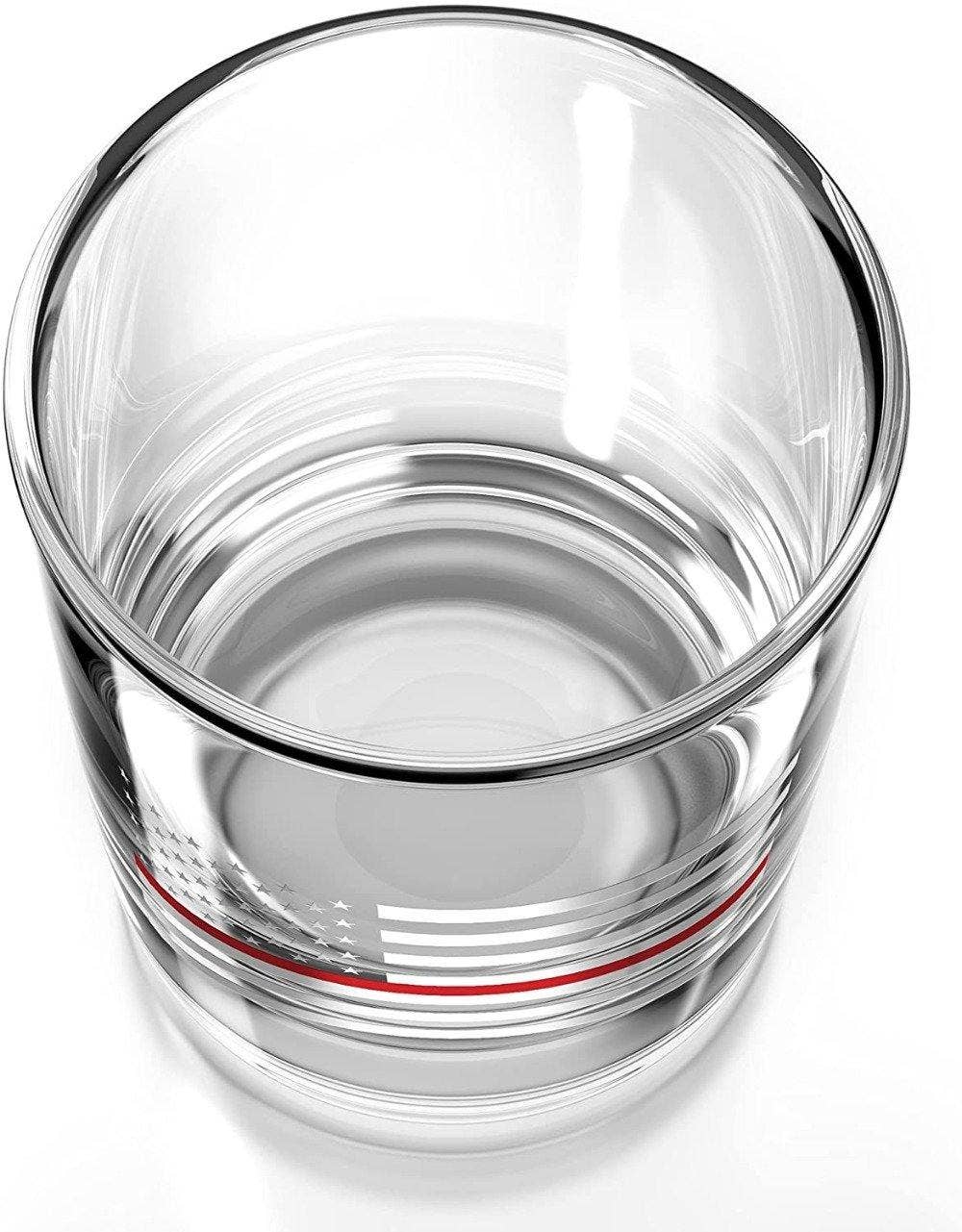 Thin Red Line Fire Fighter American Flag - Whiskey Glass - Image 3