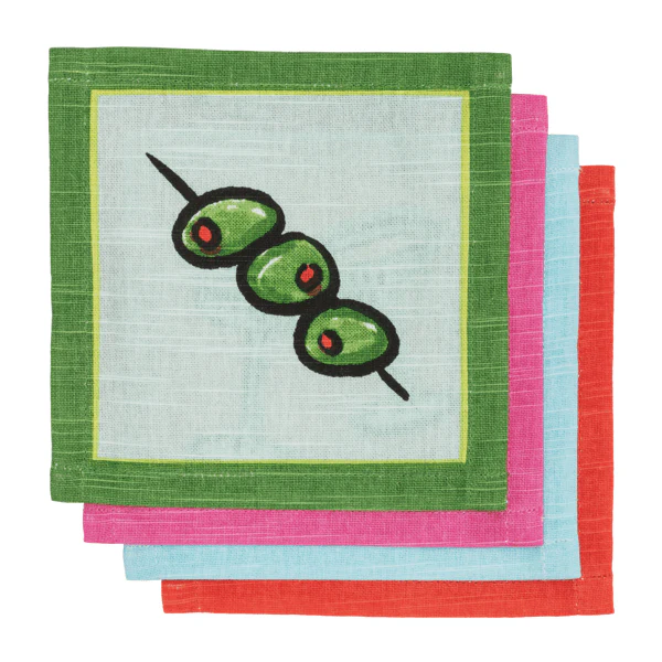 Olive Cocktail Napkin Set