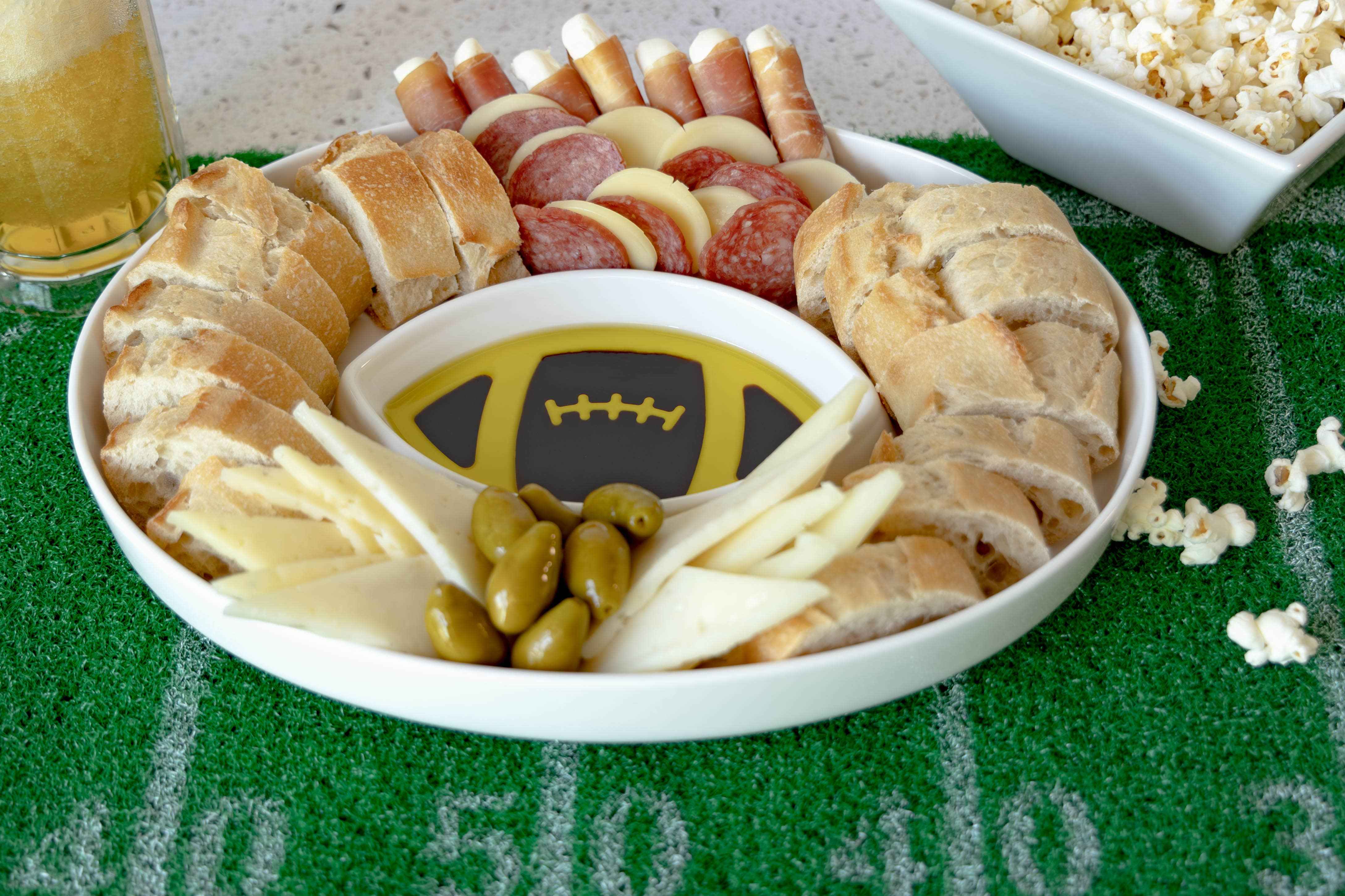 Olive Oil and Vinegar Football Dipping Tray - Image 2