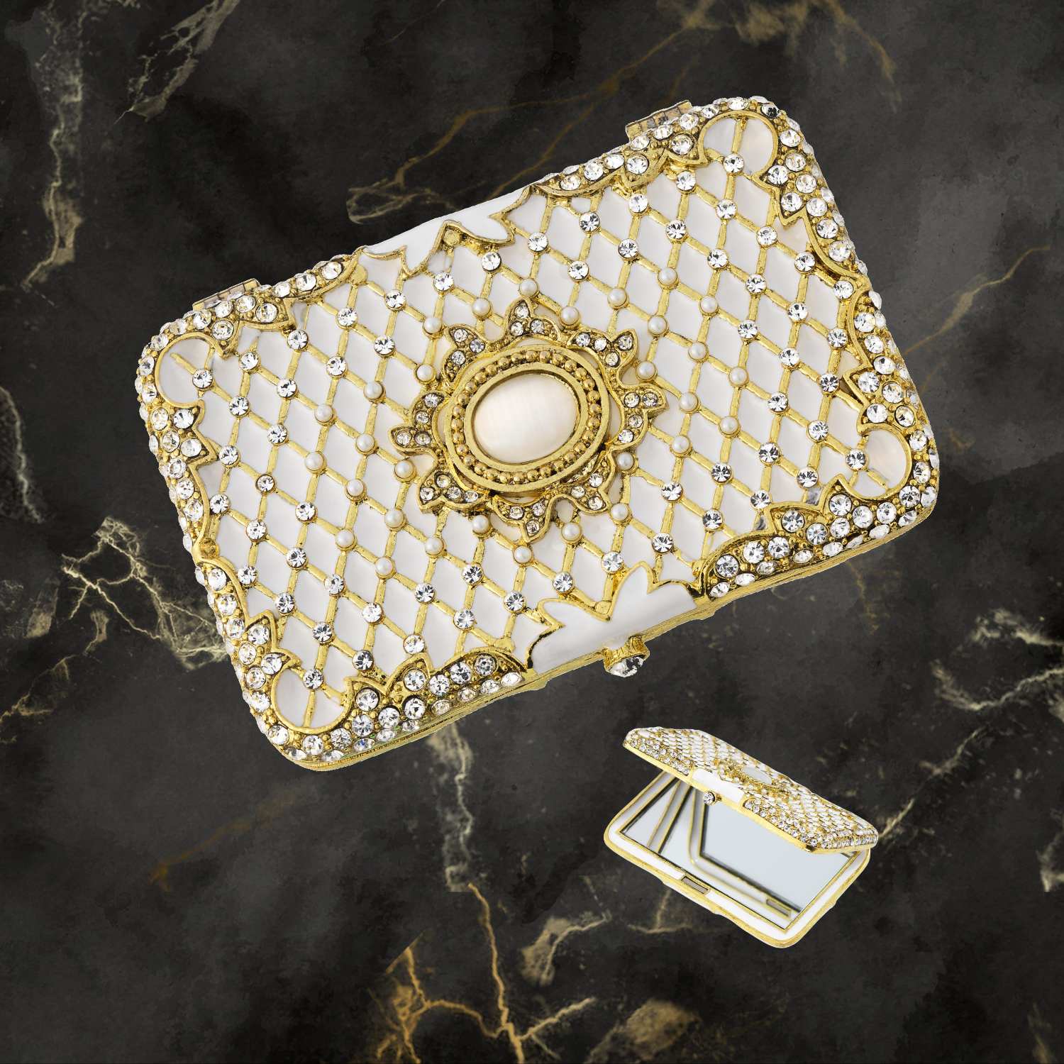 Imperial Compact | Gold Compact | Enameled Compact | - Image 6