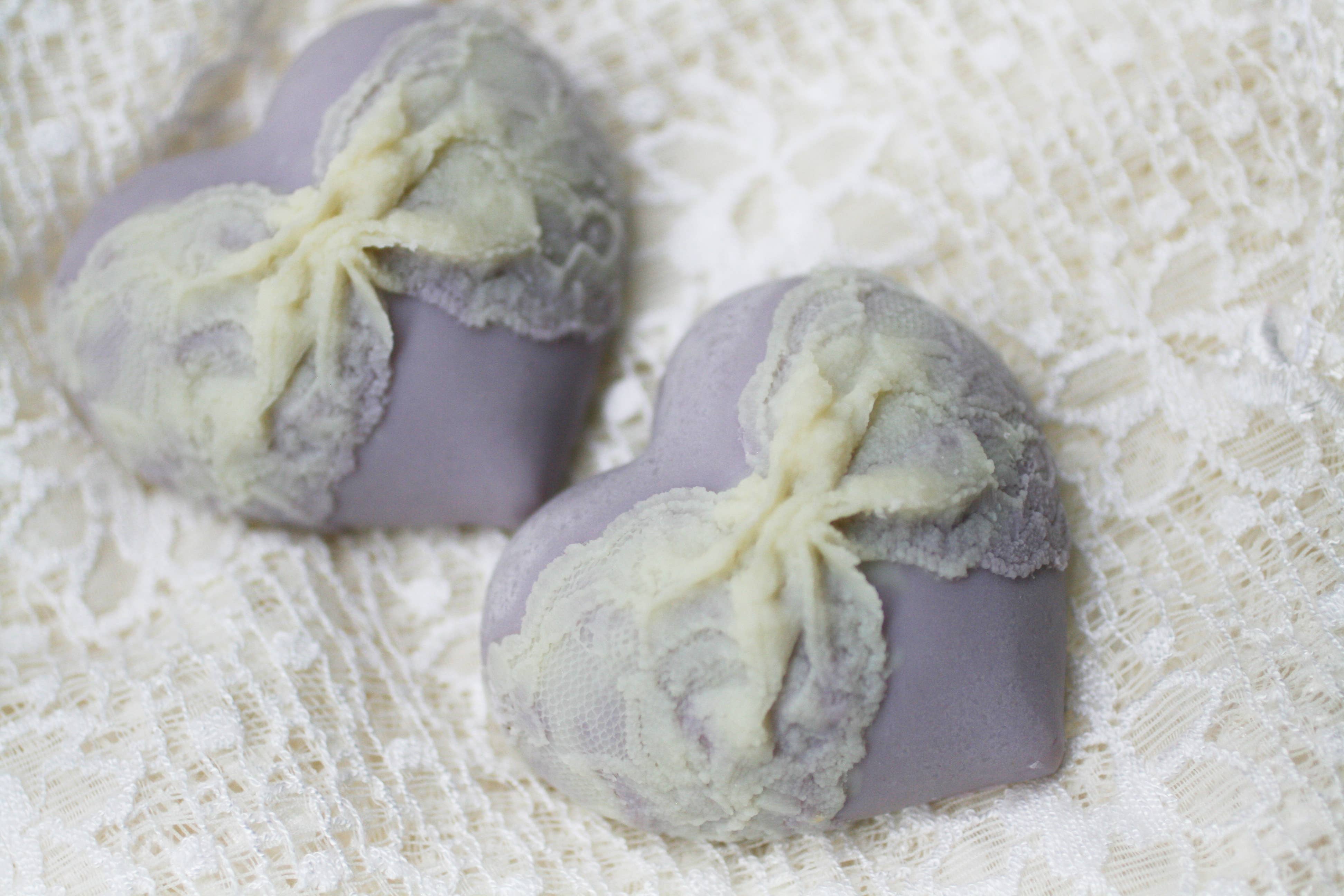 Valentine's Purple Lace Heart Soap (Lavender Breeze) 2.5oz