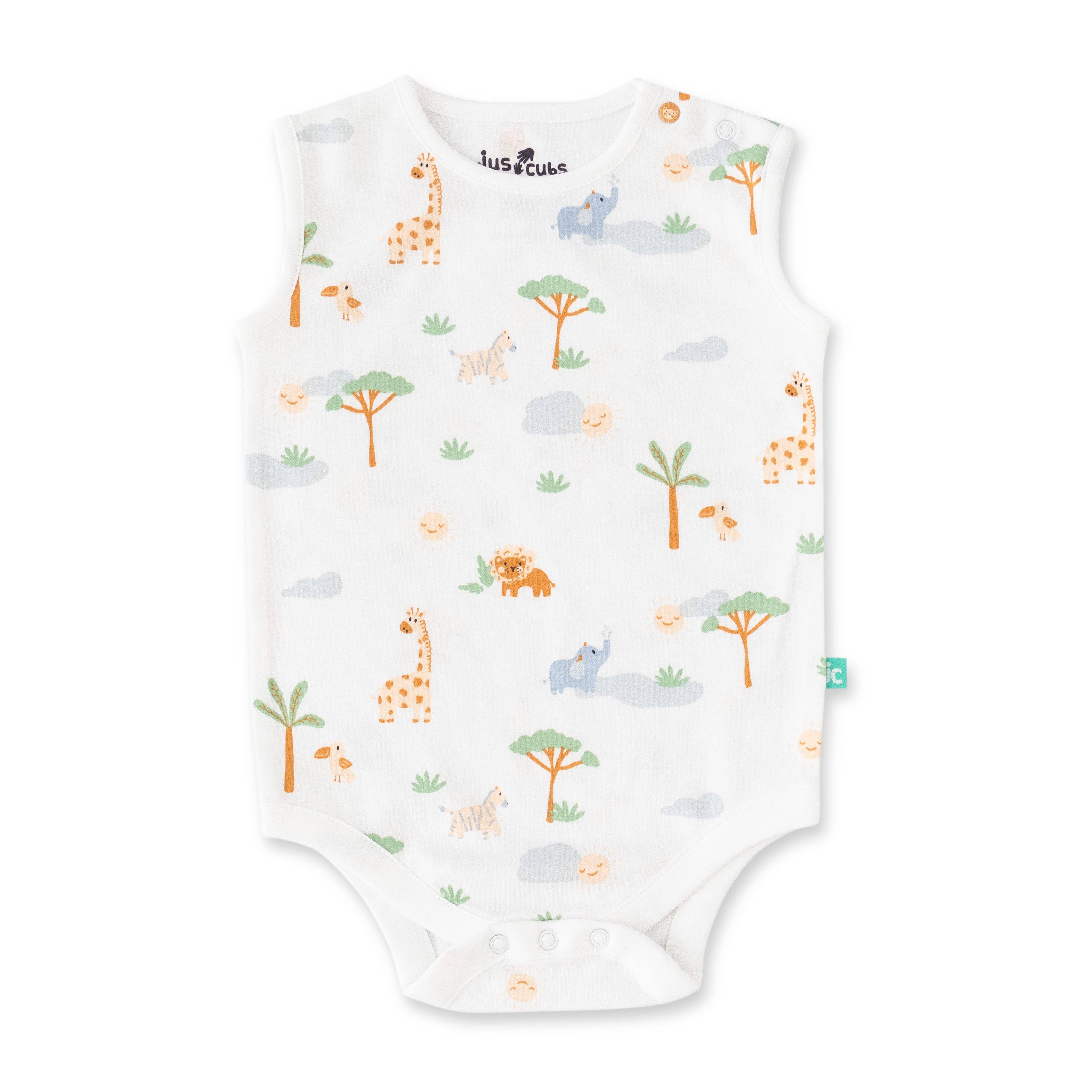 Organic Safari Baby Outfit Set – 3-Piece (Bodysuits & Shorts): 3-6 months - Image 3