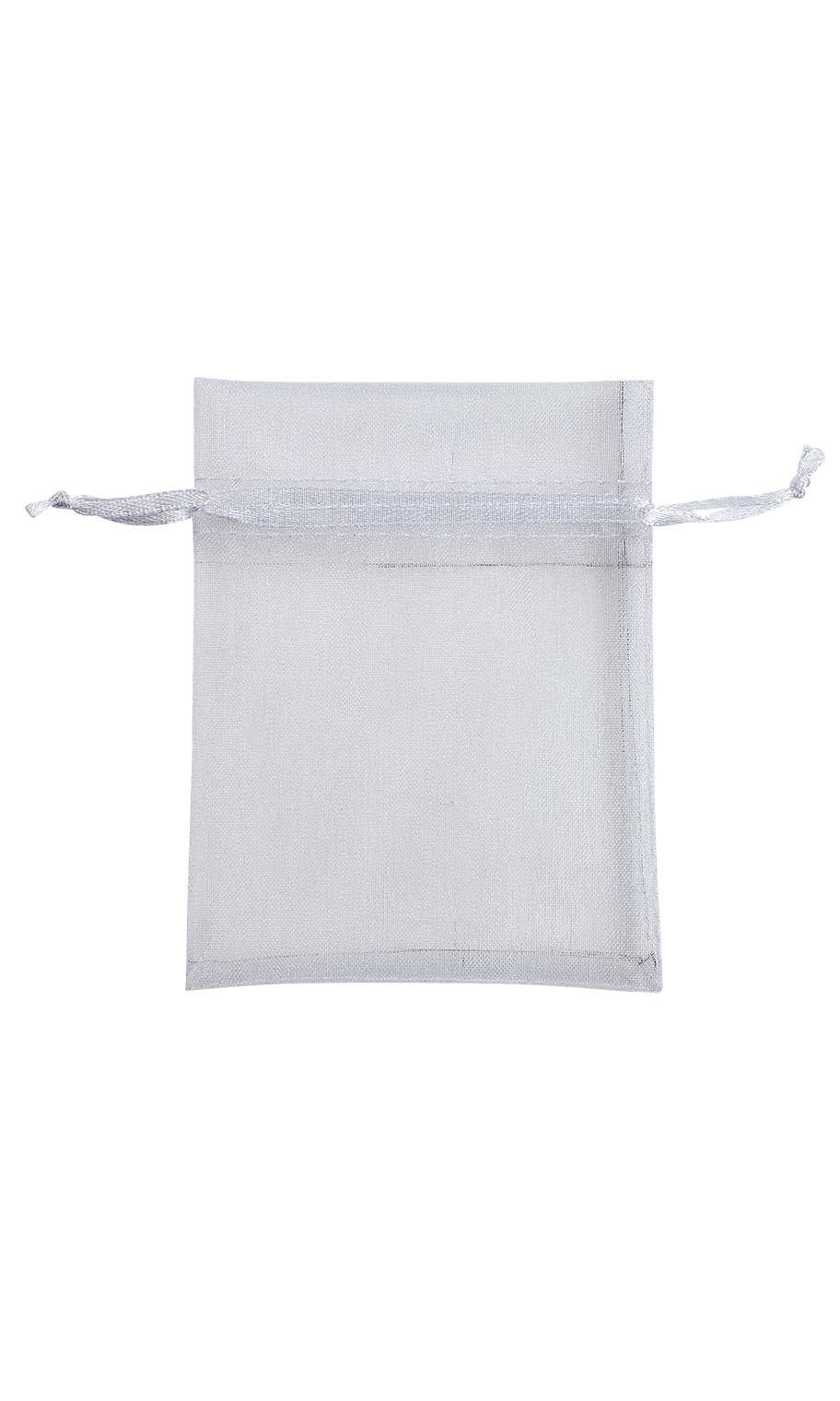 Organza Drawstring Pouch: White / Pack of 10 / 2" x 3" - Image 8