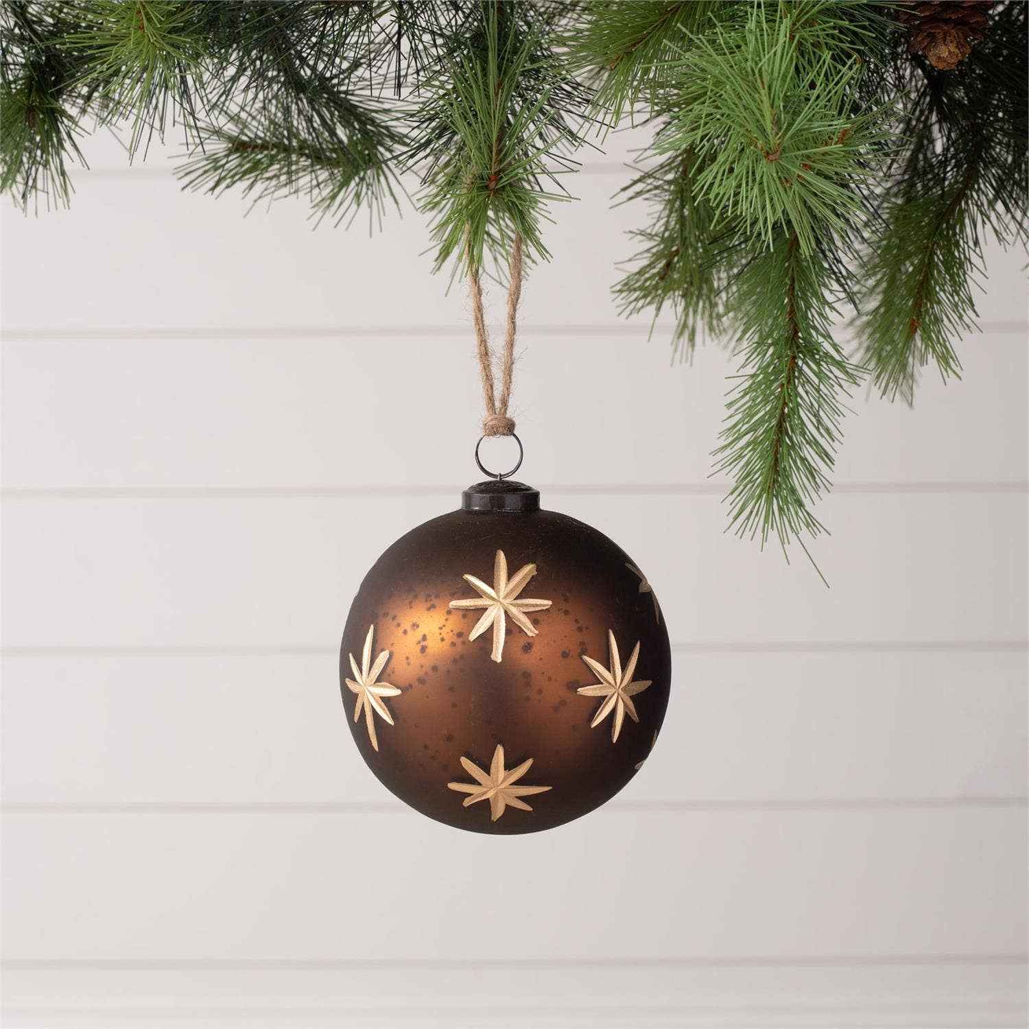 Ornament - Brown Etched Glass Stars - Image 2