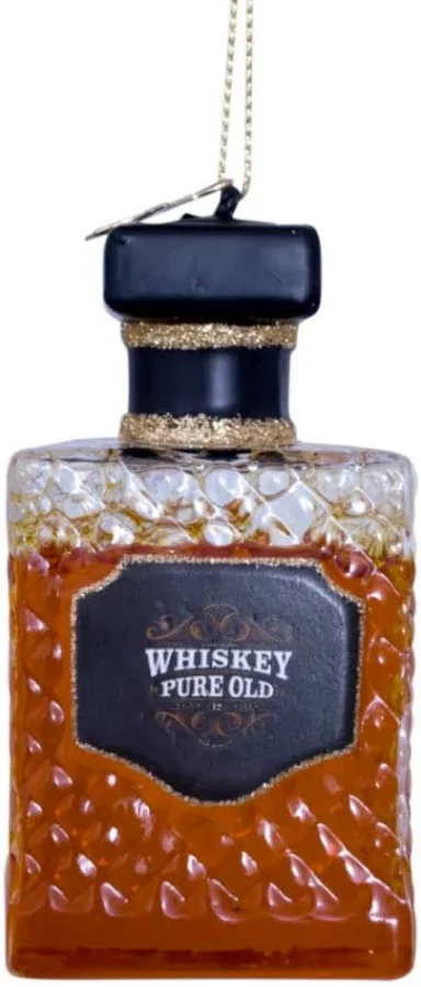Ornament glass transparent whiskey bottle