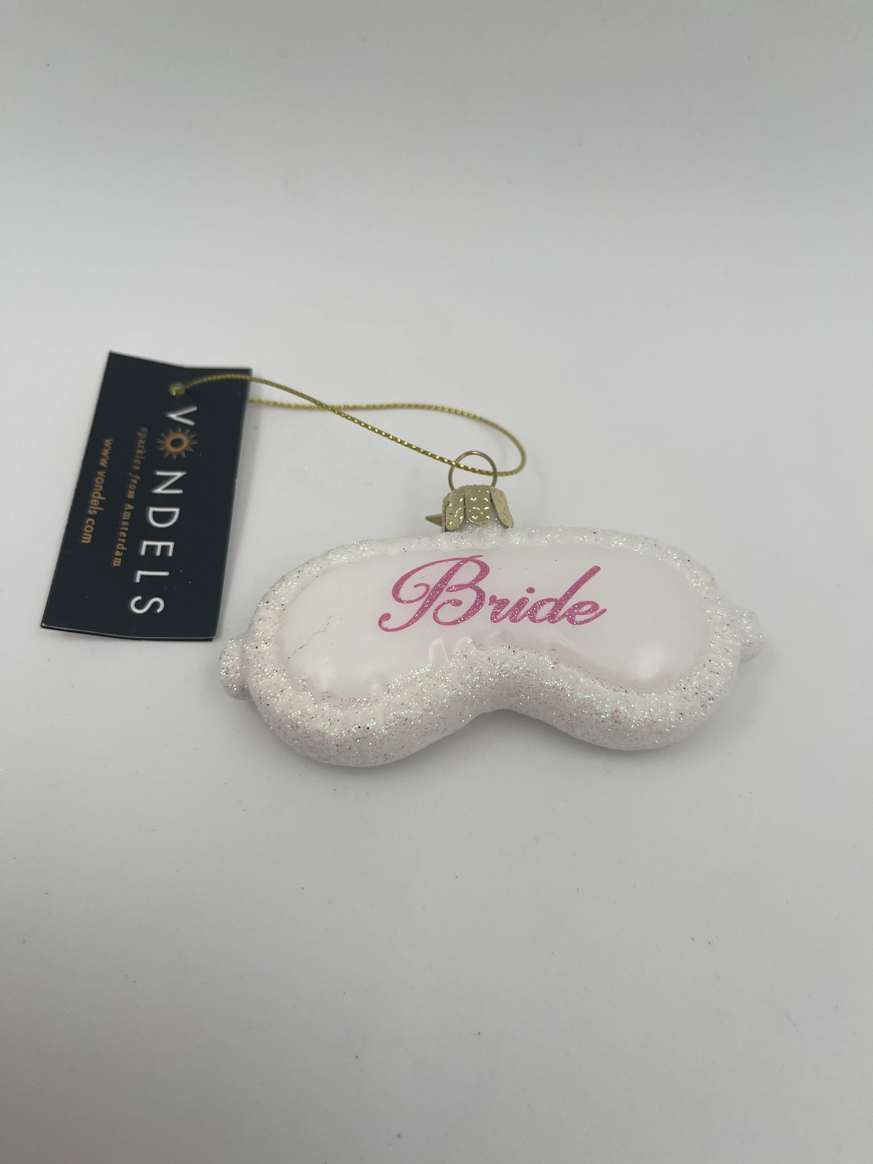 Ornament Glass white sleeping bride mask