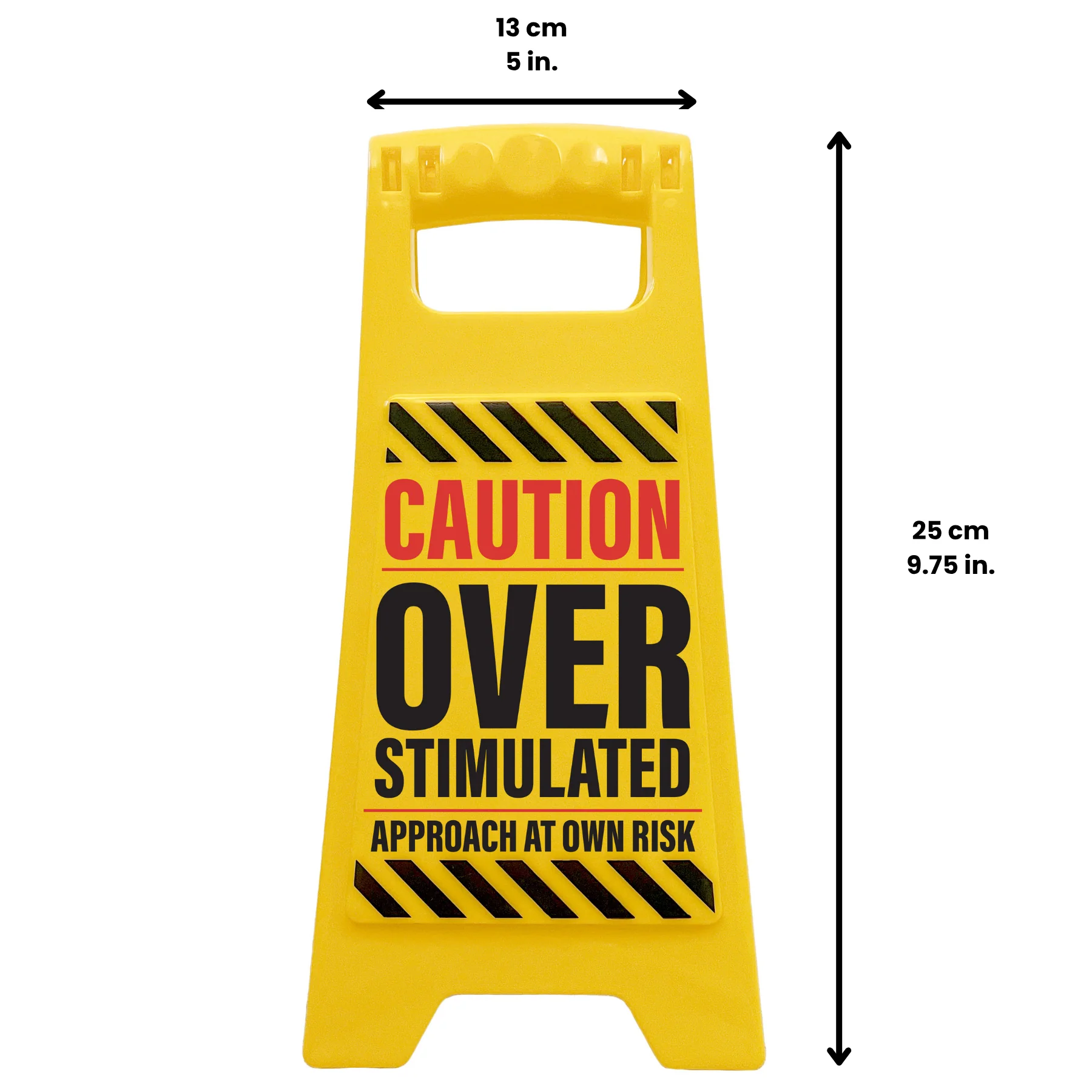 Overstimulated Caution Sign – Funny Desk Accessories - Image 4