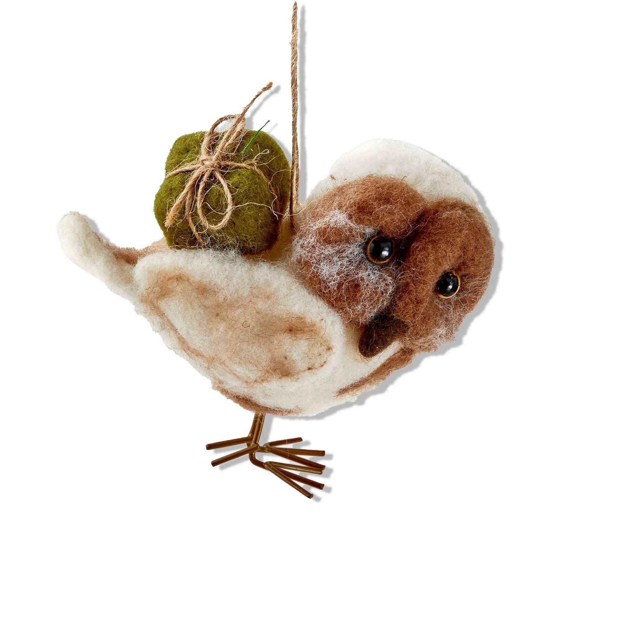 Owl W/Present Ornament Multi Wool Christmas