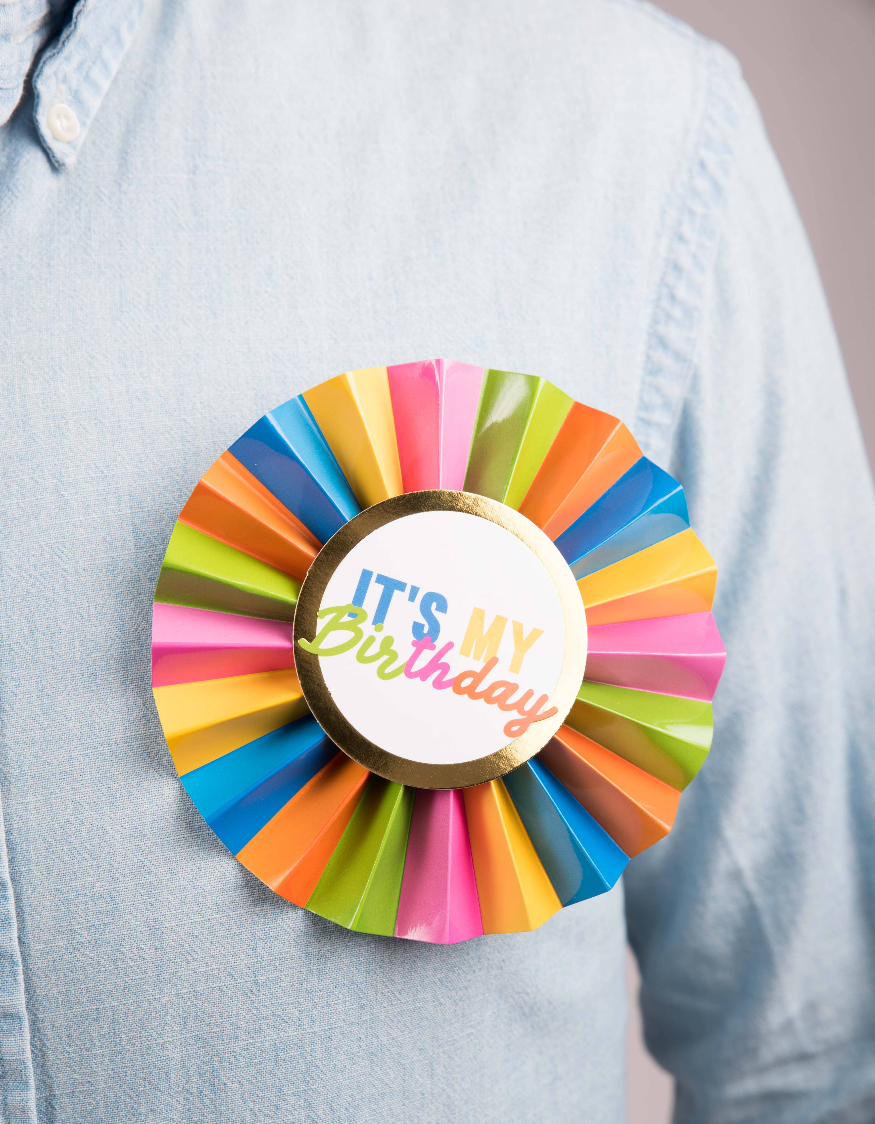 Rainbow It's My Birthday Paper Badge - Image 2